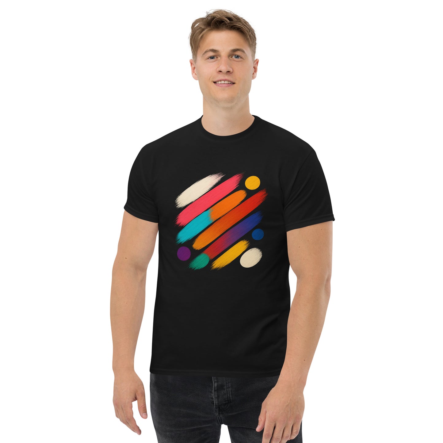 Brush Strokes Unisex Classic Tee - Trendy 100% Cotton Comfort - RKM Inspiration - 37692106