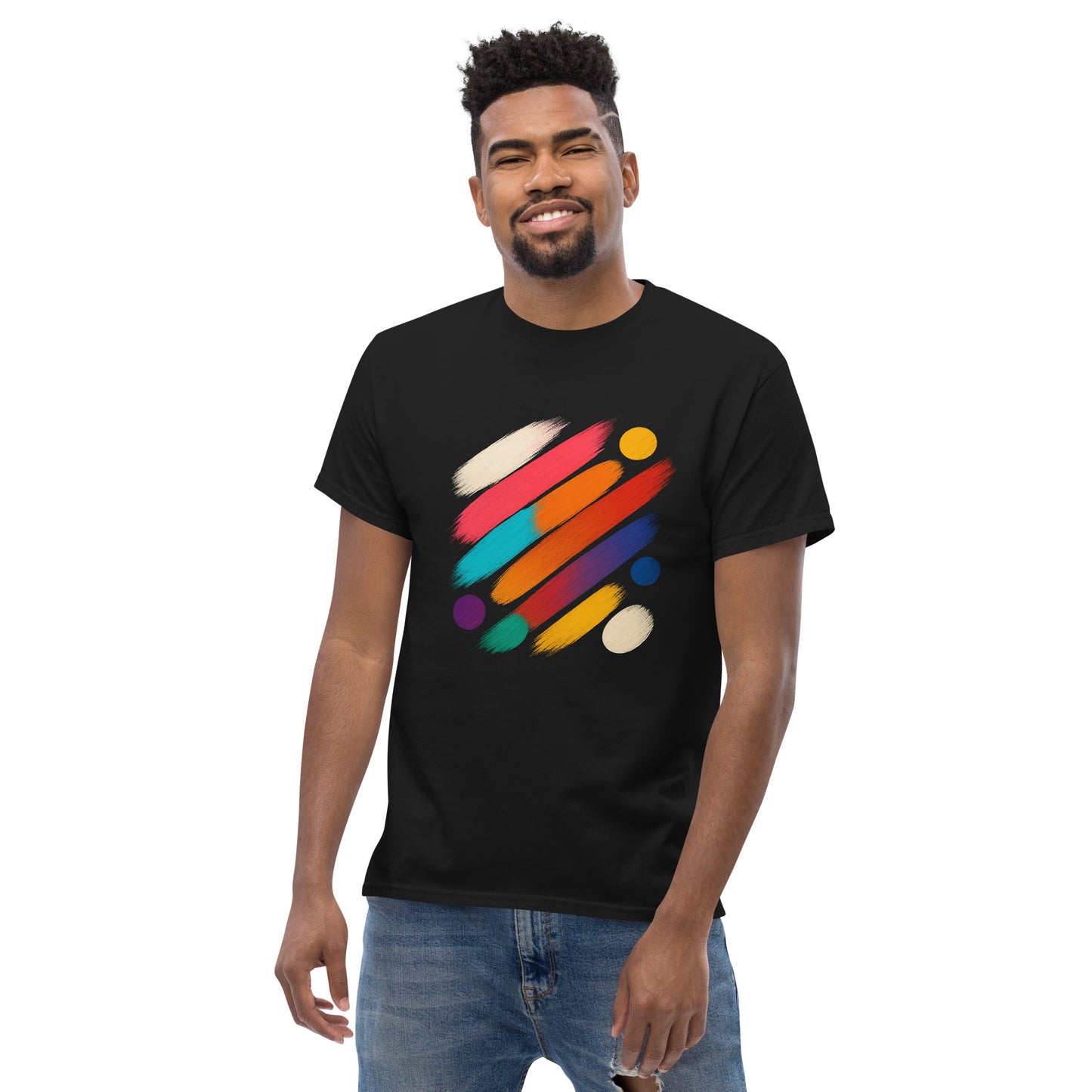 Brush Strokes Unisex Classic Tee - Trendy 100% Cotton Comfort - RKM Inspiration - 56734998