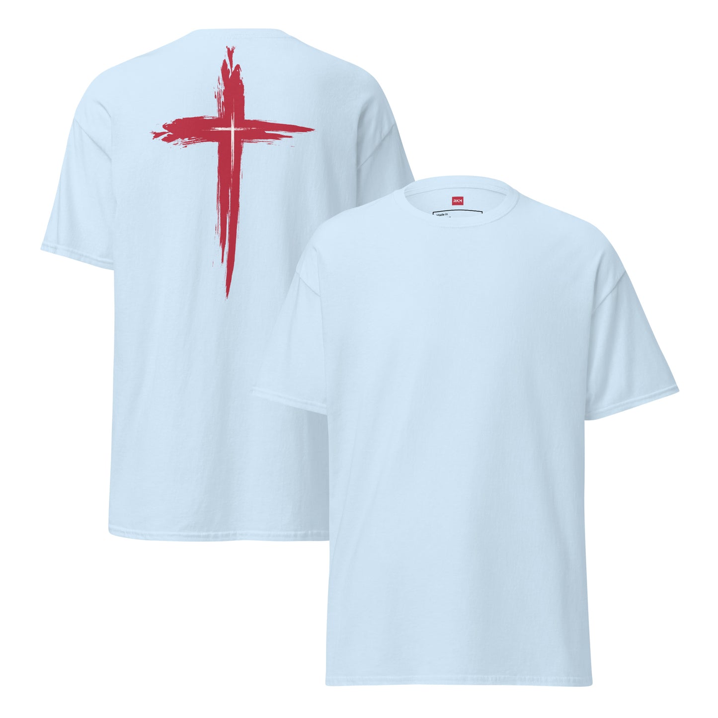 Unisex Classic Tee with Stylish Cross on the Back - 100% Cotton - RKM Inspiration - 51570251