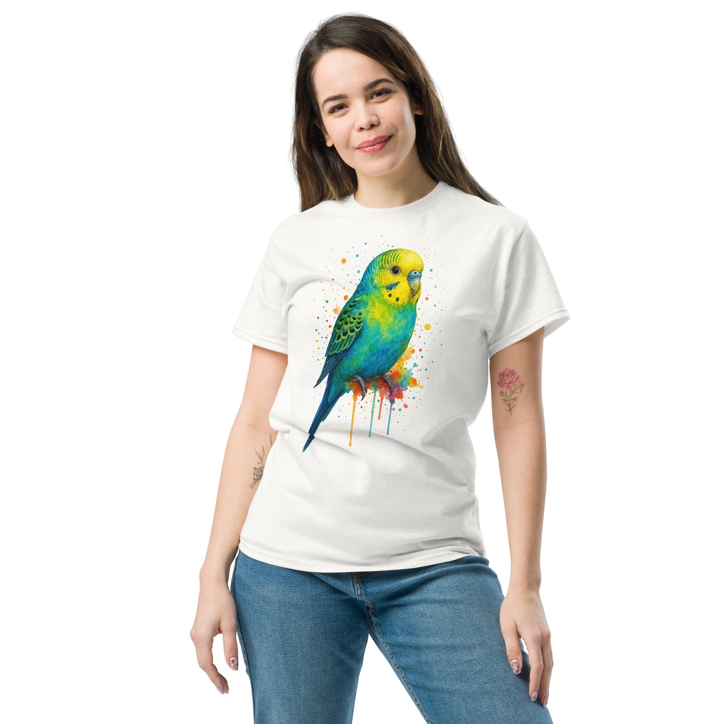 Trendy Parakeet Unisex Tee - 100% Cotton Classic for Stylish Comfort - RKM Inspiration - 52007465