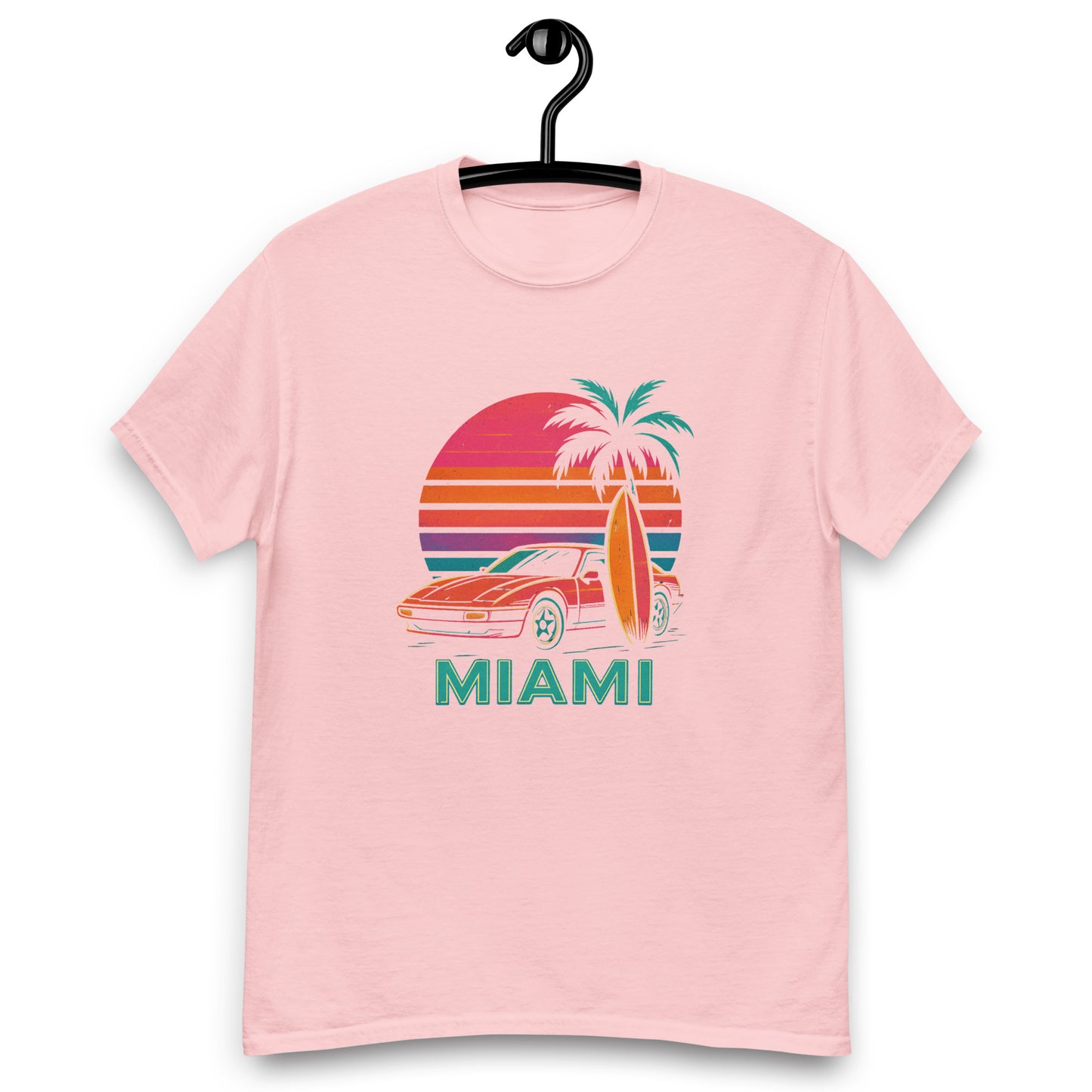 Retro Miami Tee - Trendy & Structured Look in 100% Cotton Unisex Shirt - RKM Inspiration - 17734711