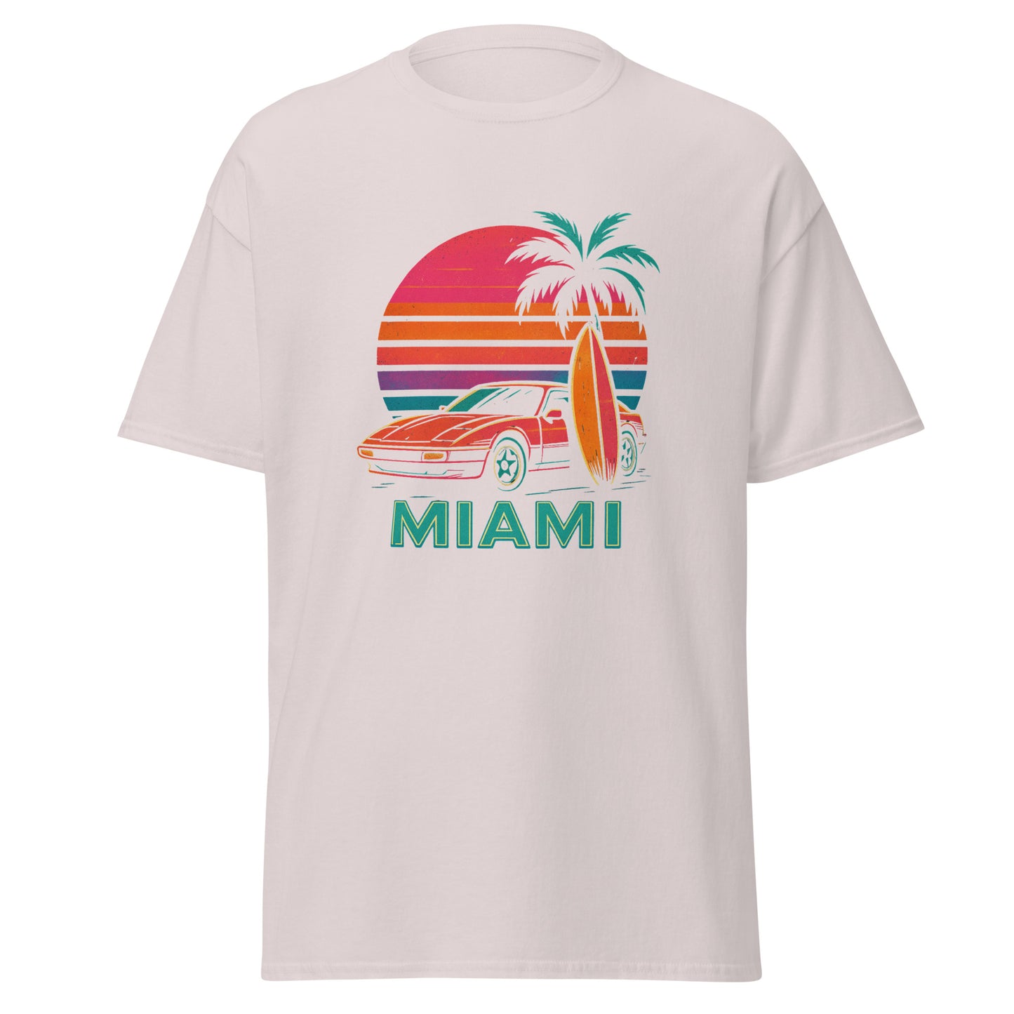 Retro Miami Tee - Trendy & Structured Look in 100% Cotton Unisex Shirt - RKM Inspiration - 17760360