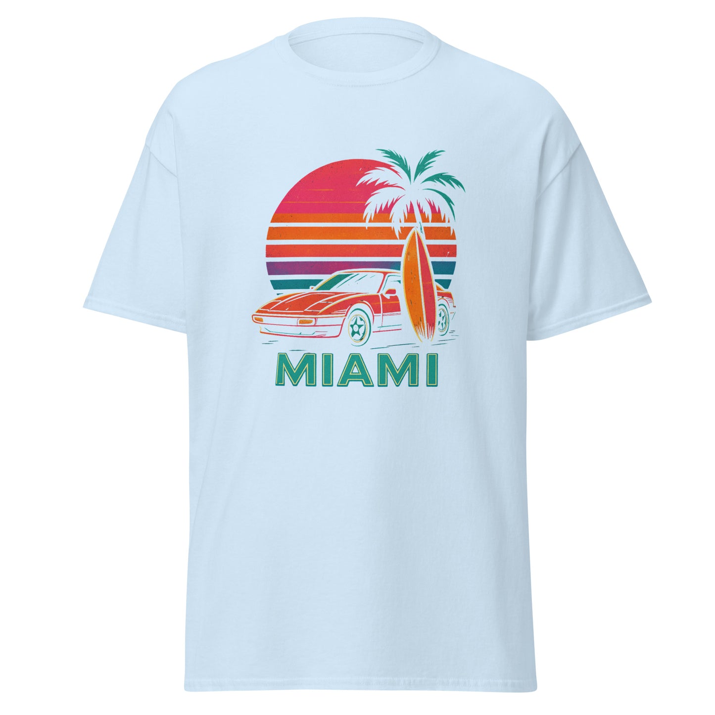 Retro Miami Tee - Trendy & Structured Look in 100% Cotton Unisex Shirt - RKM Inspiration - 92851004