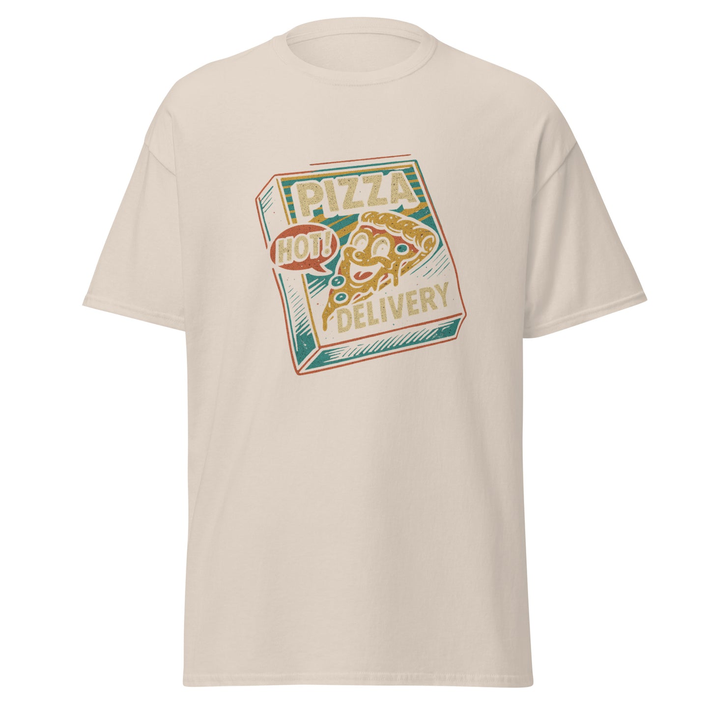 Retro Pizza Tee - Trendy Unisex Classic for Layered Streetwear - RKM Inspiration - 60889341