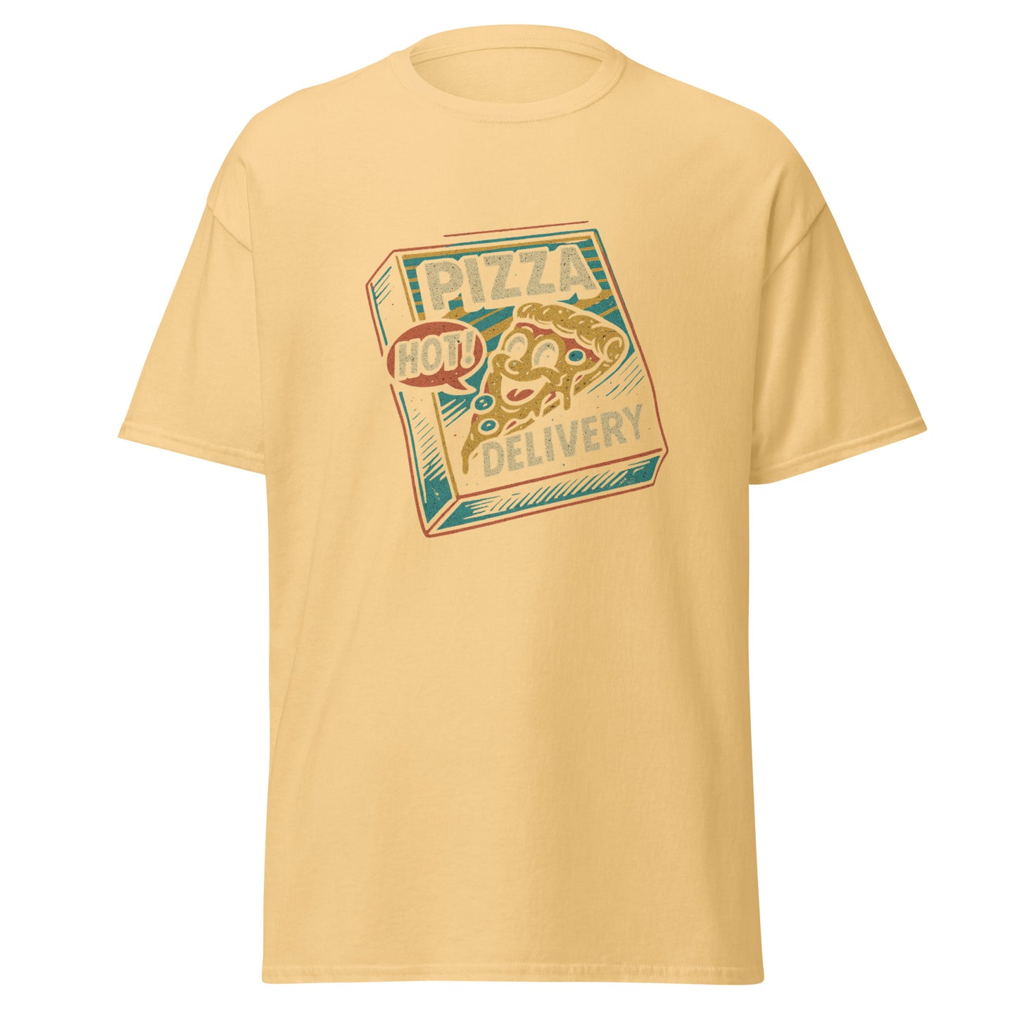 Retro Pizza Tee - Trendy Unisex Classic for Layered Streetwear - RKM Inspiration - 89776957