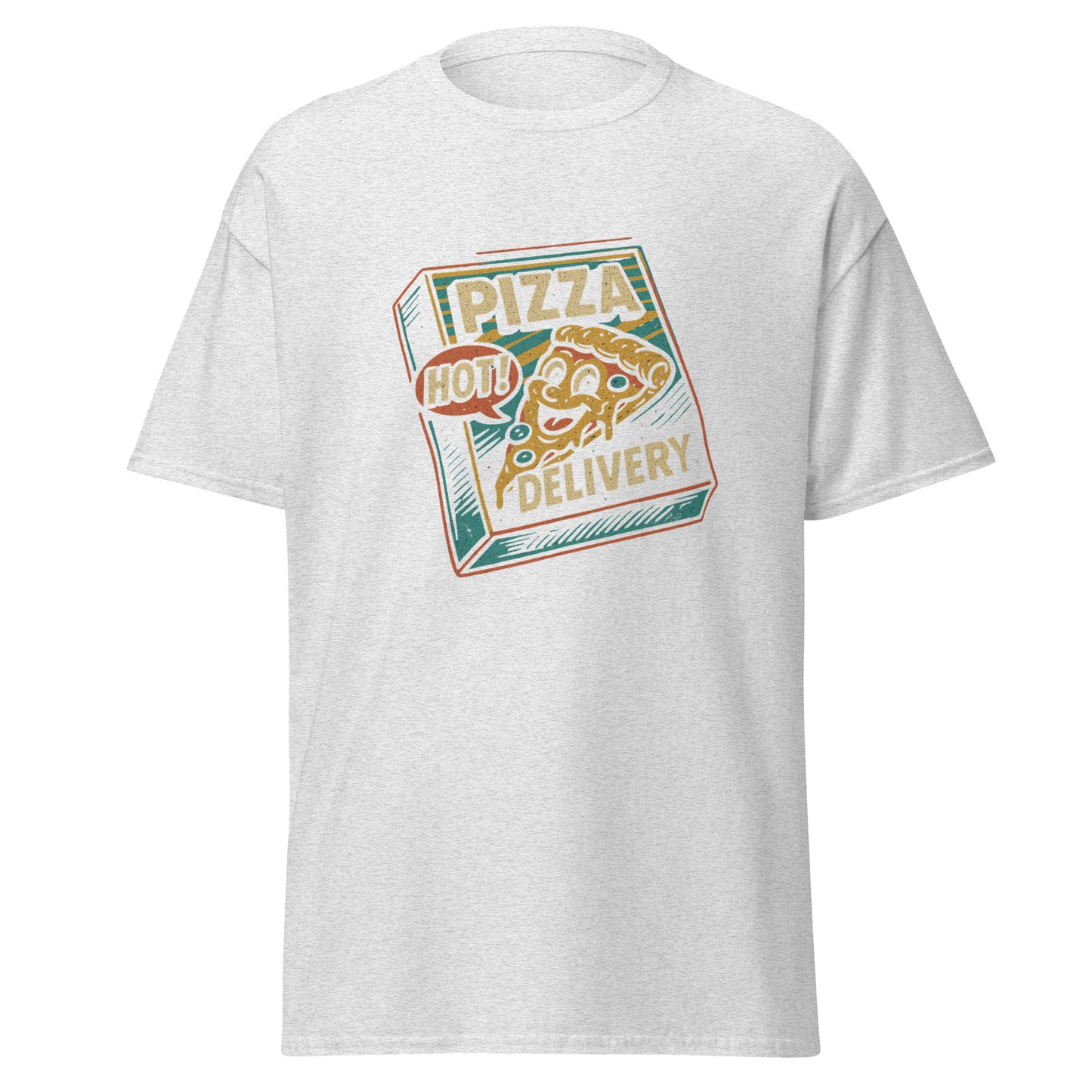 Retro Pizza Tee - Trendy Unisex Classic for Layered Streetwear - RKM Inspiration - 44761921