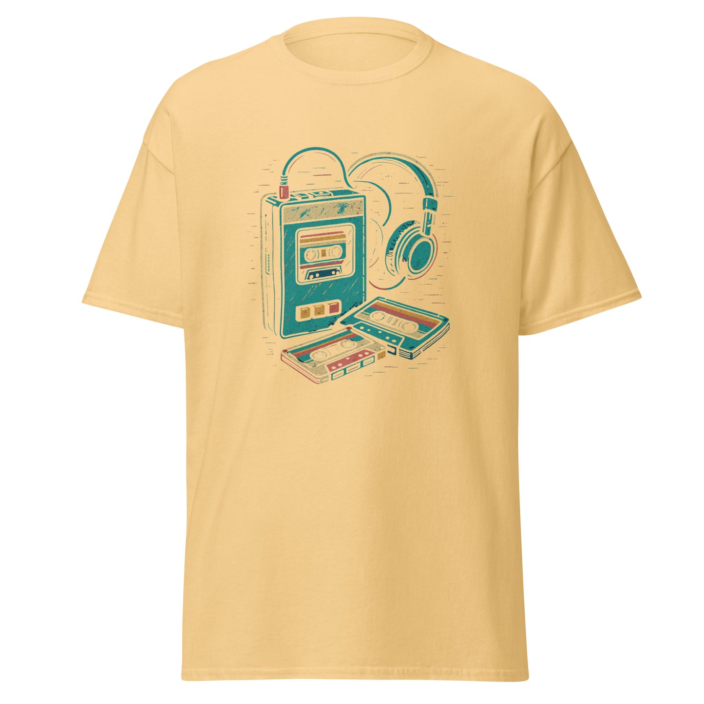 Retro Walkman Tee - Stylish Unisex Cotton Shirt for Layered Looks - RKM Inspiration - 55542312