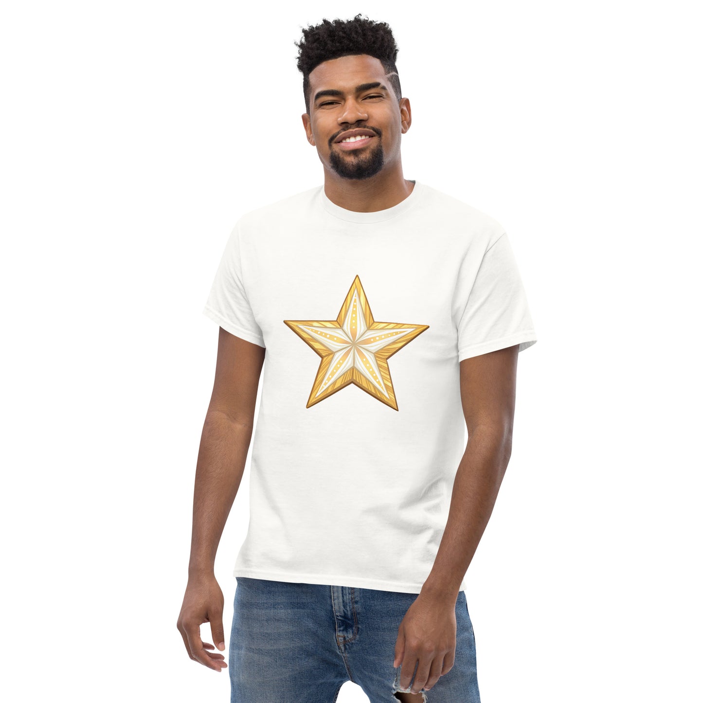 Star Tee - Trendy Unisex Classic for a Stylish, Structured Look - RKM Inspiration - 82154033