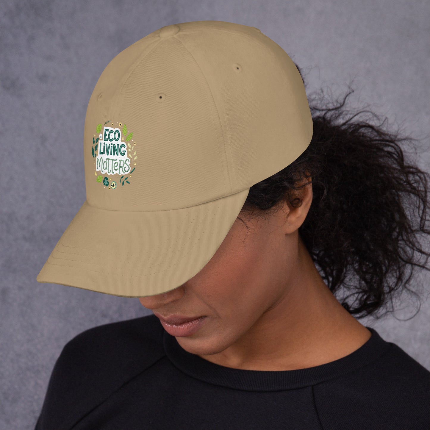 Eco Living Matters Dad Hat - Stylish, Eco-Friendly Adjustable Design -RKM Inspiration - 97617286