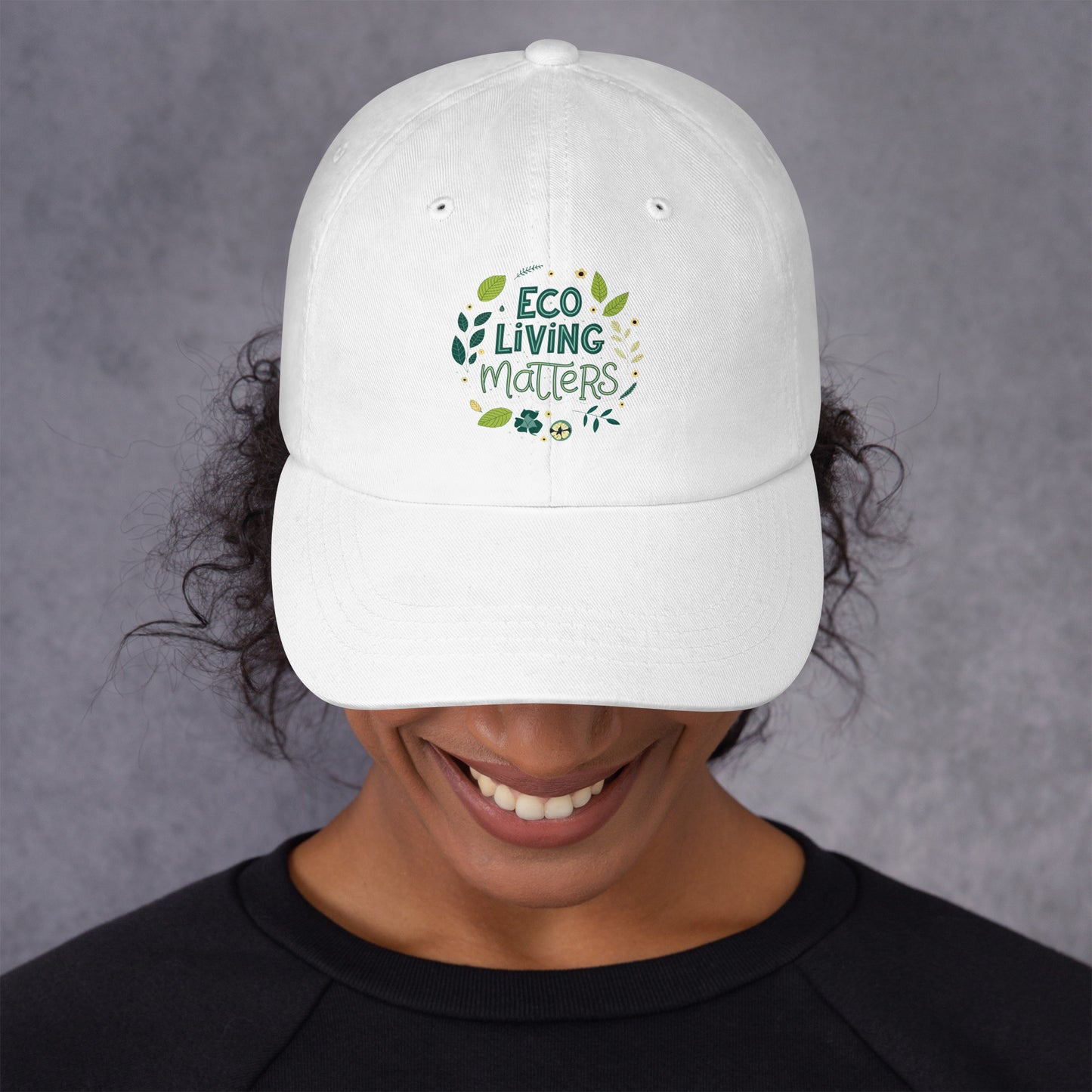 Eco Living Matters Dad Hat - Stylish, Eco-Friendly Adjustable Design -RKM Inspiration - 69605825