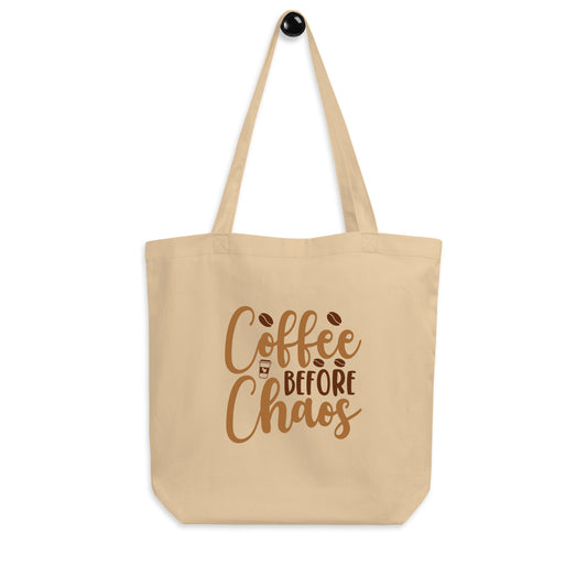 Coffee Tote Bag - Coffee Before Chaos Eco Bag Print -RKM Inspiration - 42335881