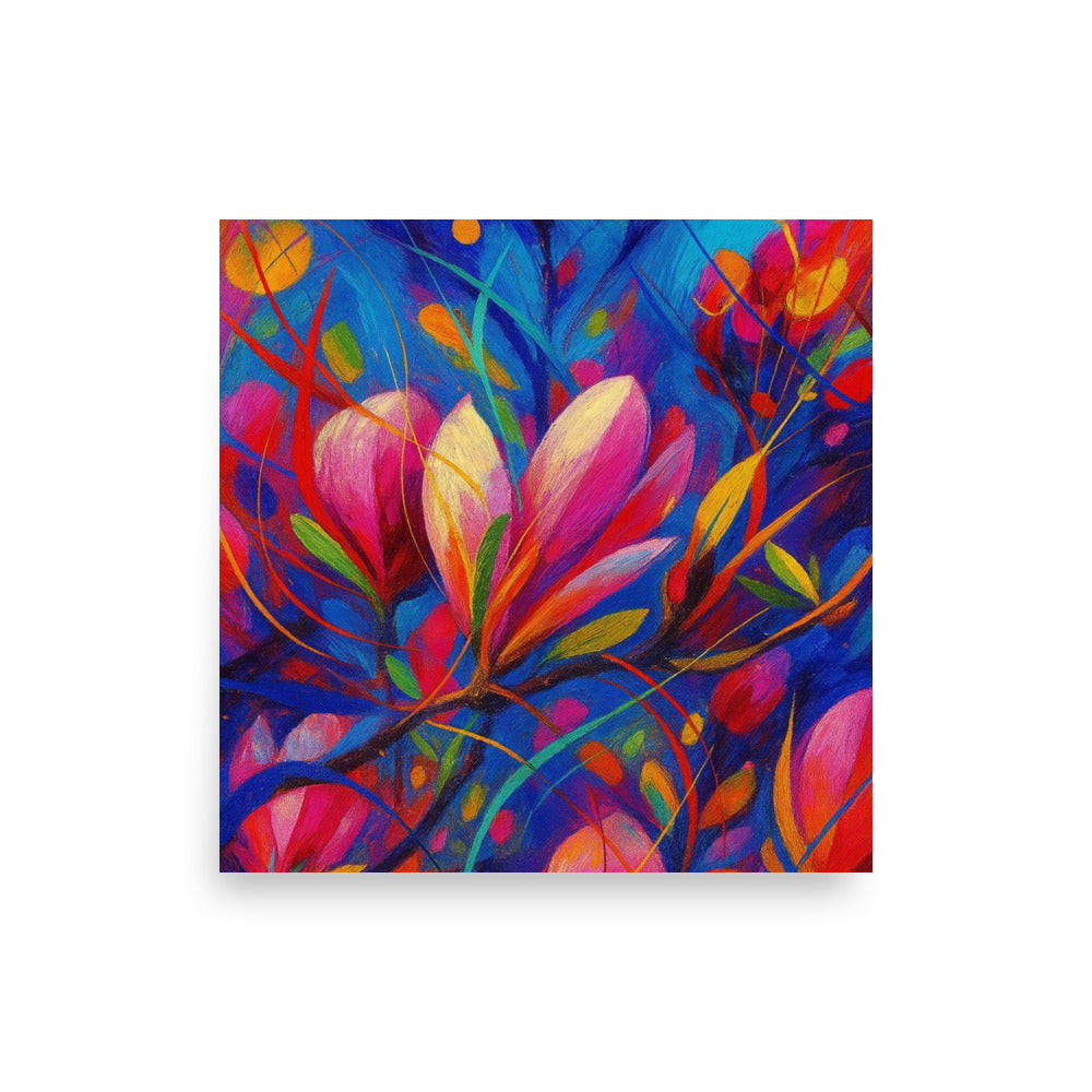Petal Symphony in Electric Bloom - Poster -RKM Inspiration - 16966824