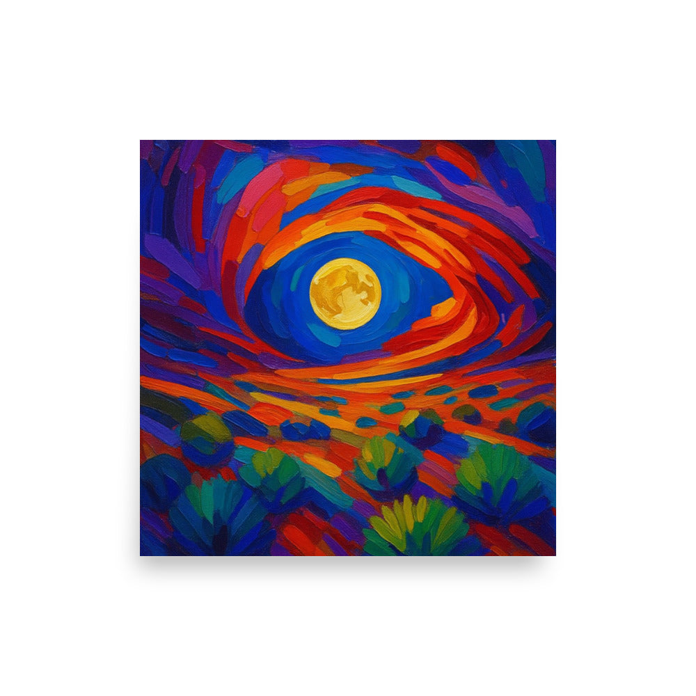 Lunar Pulse Through Painted Stone - Poster -RKM Inspiration - 50949314