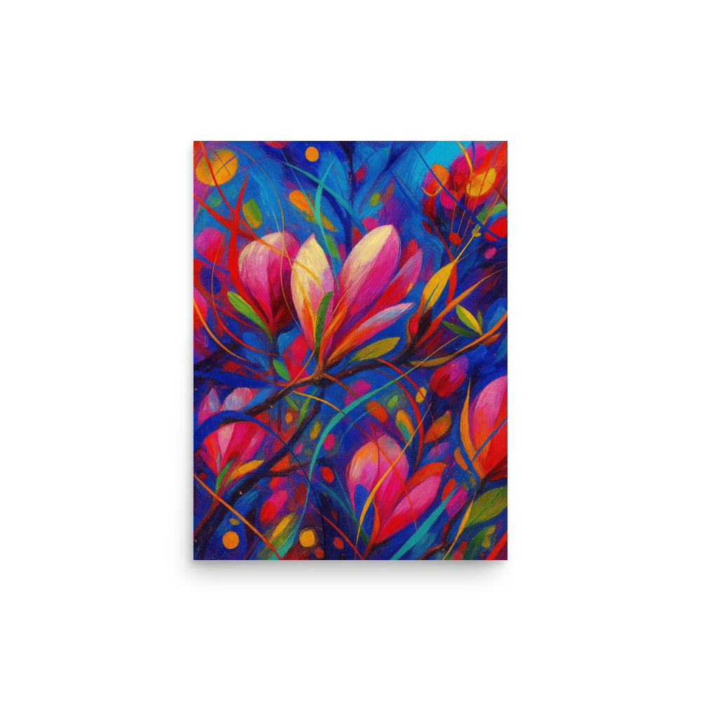Petal Symphony in Electric Bloom - Poster -RKM Inspiration - 81132874