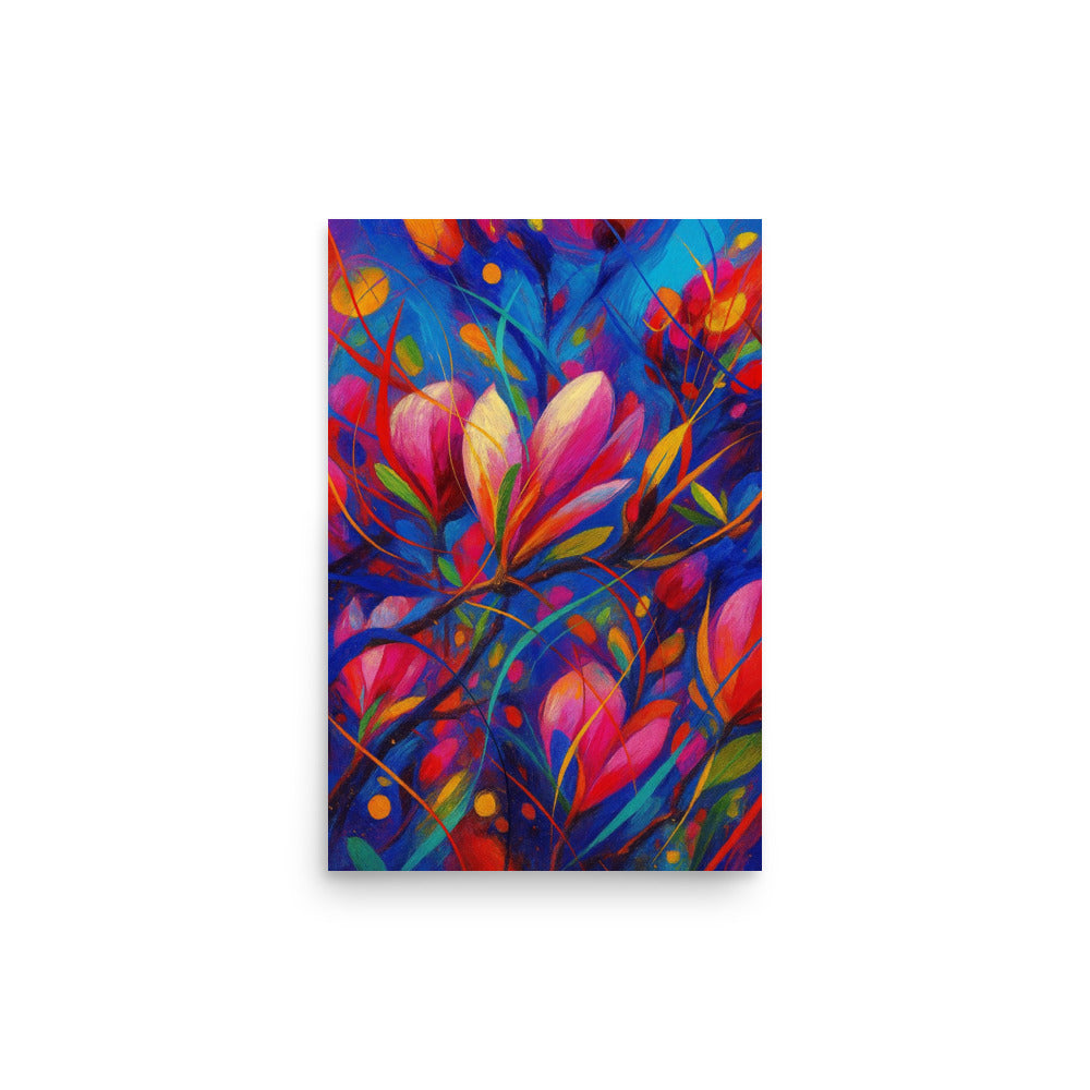 Petal Symphony in Electric Bloom - Poster -RKM Inspiration - 81926933