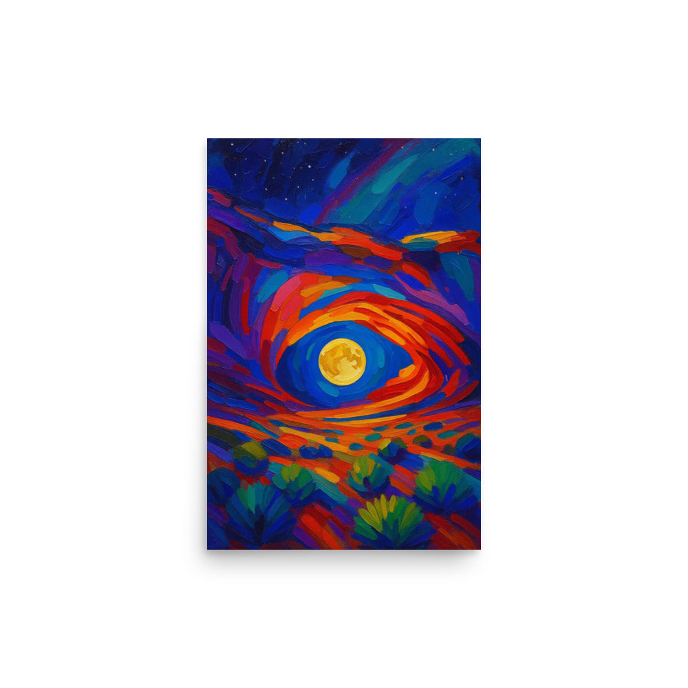 Lunar Pulse Through Painted Stone - Poster -RKM Inspiration - 43831284