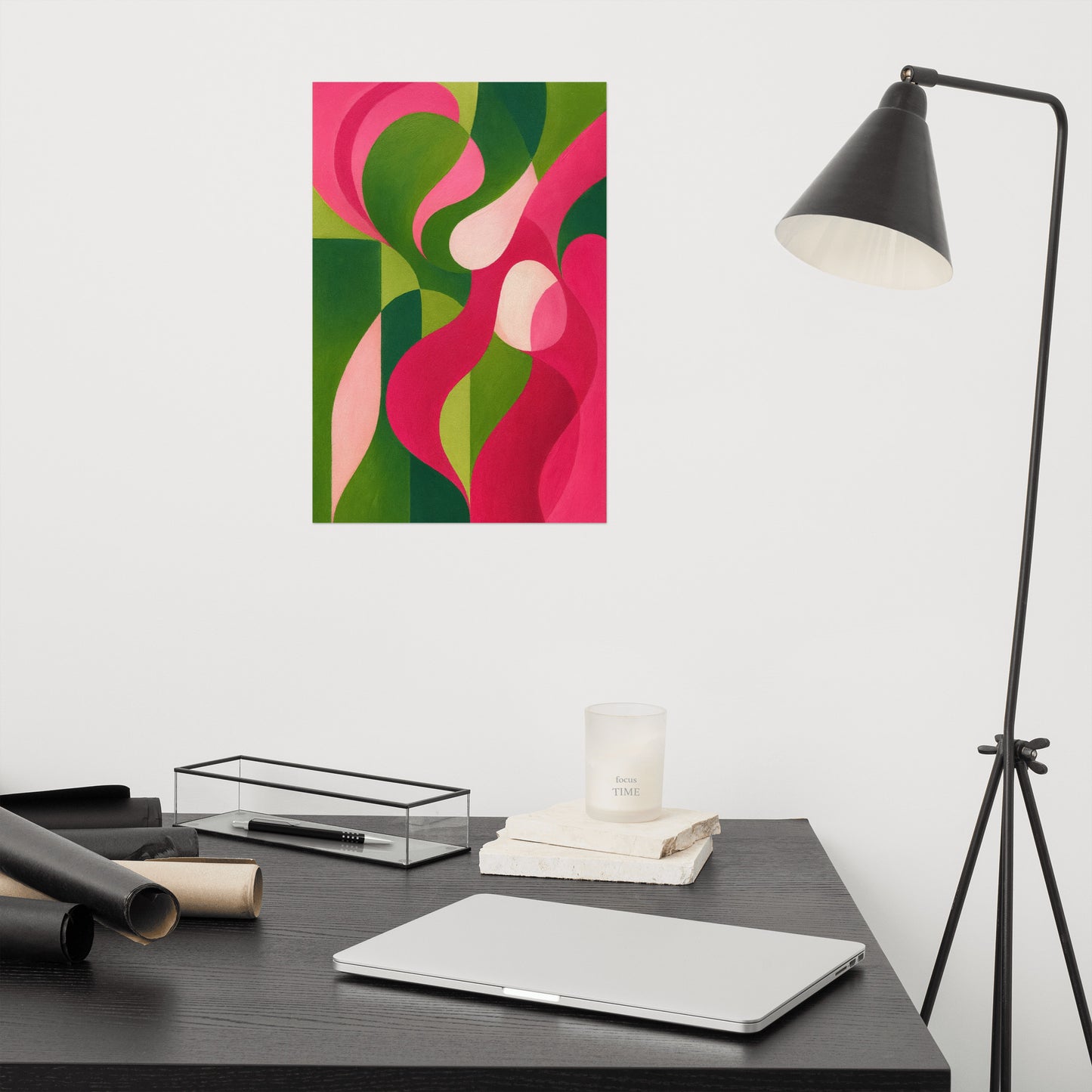 Swirls in Magenta and Green Poster Wall Art -RKM Inspiration - 13354036