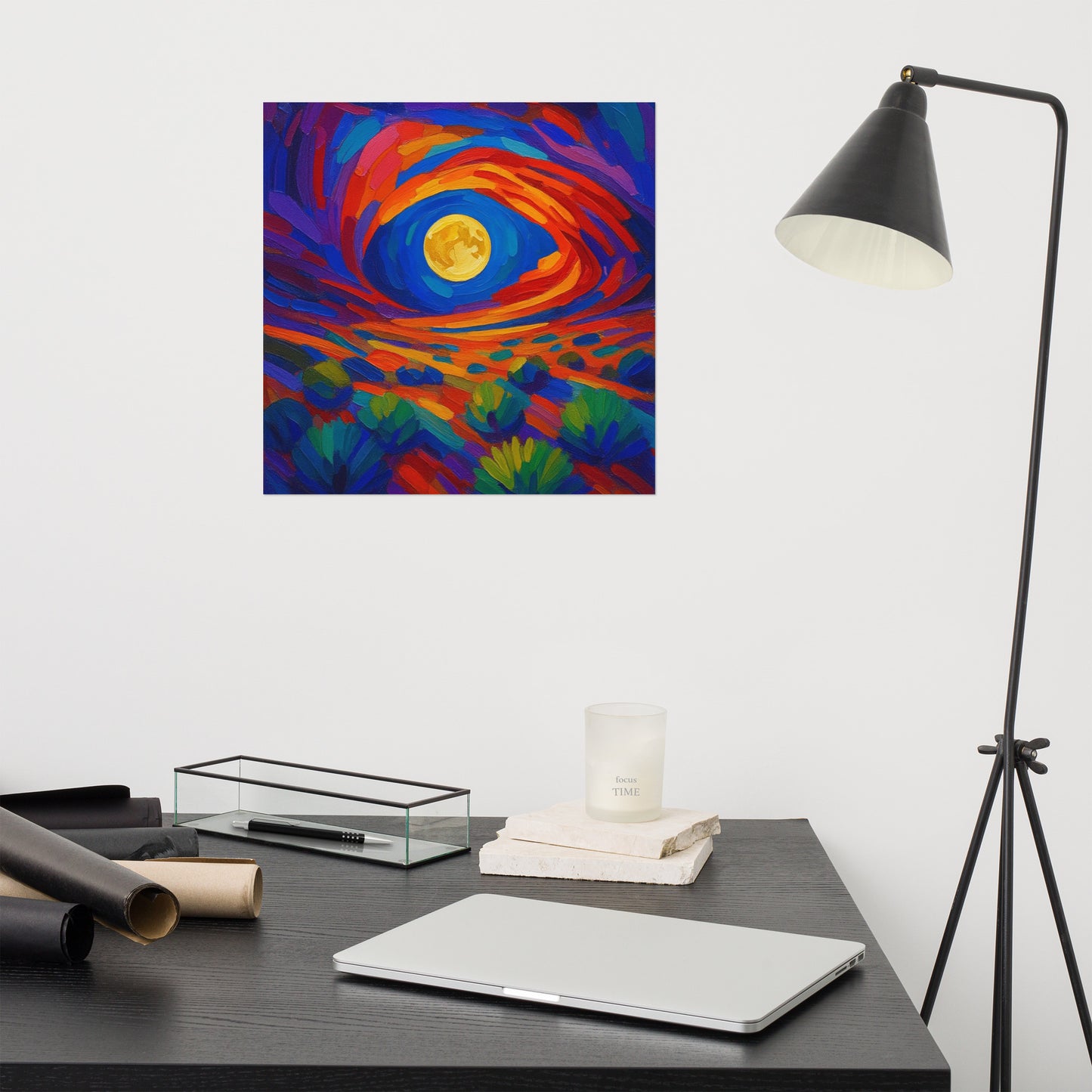 Lunar Pulse Through Painted Stone - Poster -RKM Inspiration - 73000601