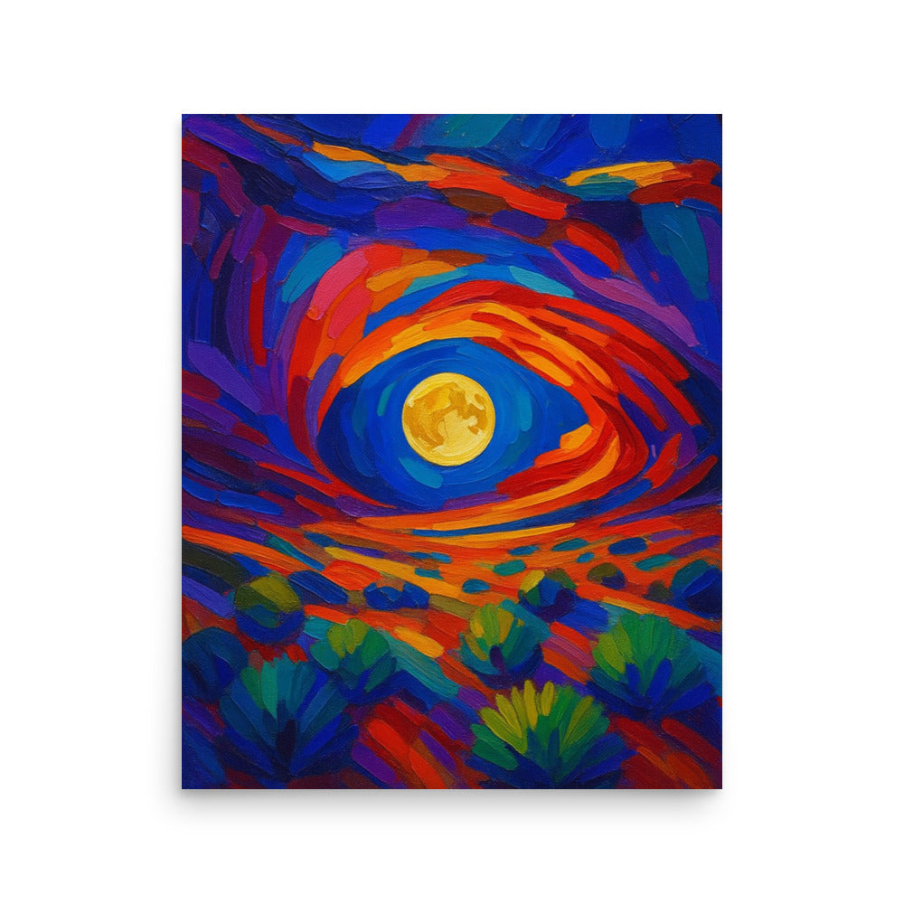 Lunar Pulse Through Painted Stone - Poster -RKM Inspiration - 48067671