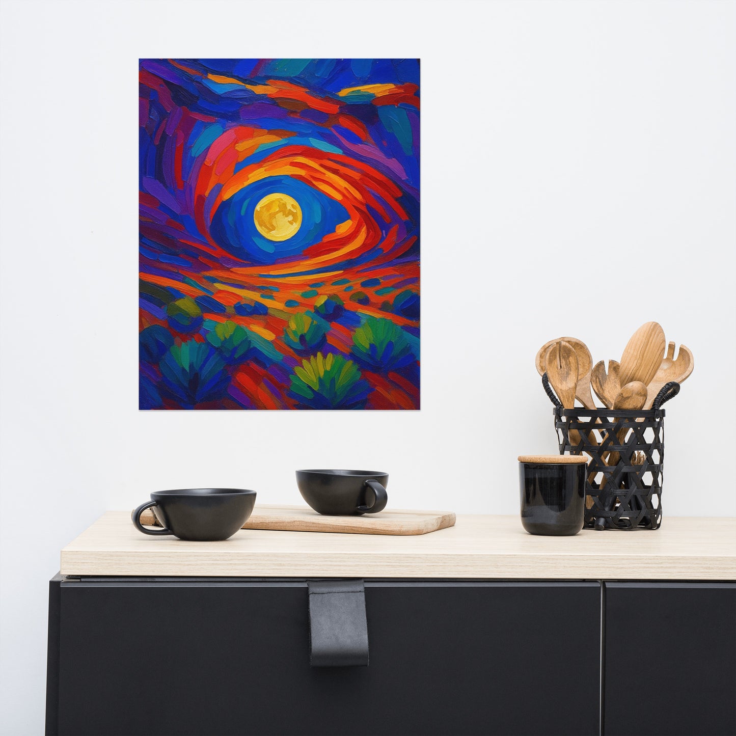 Lunar Pulse Through Painted Stone - Poster -RKM Inspiration - 41858238
