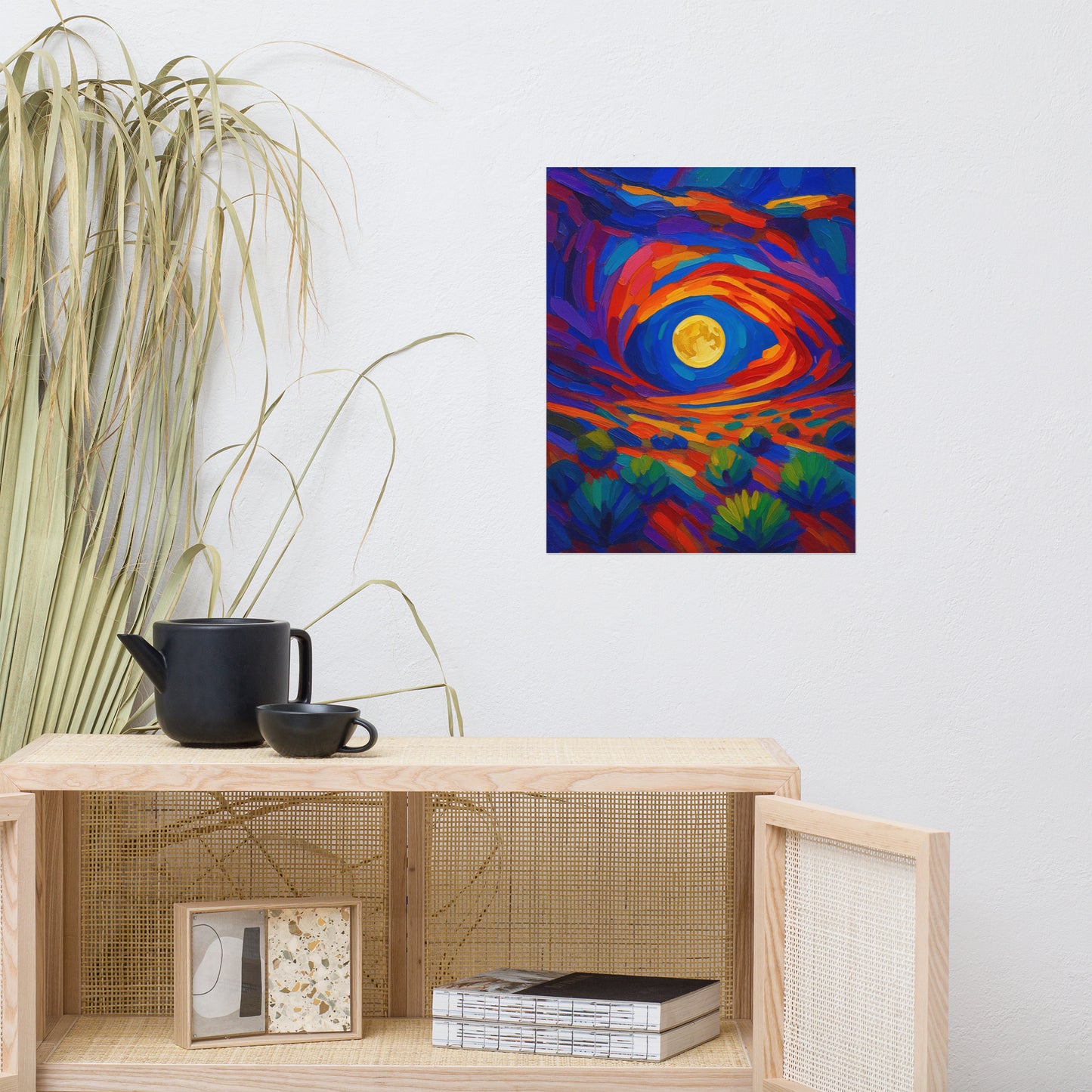 Lunar Pulse Through Painted Stone - Poster -RKM Inspiration - 74868340