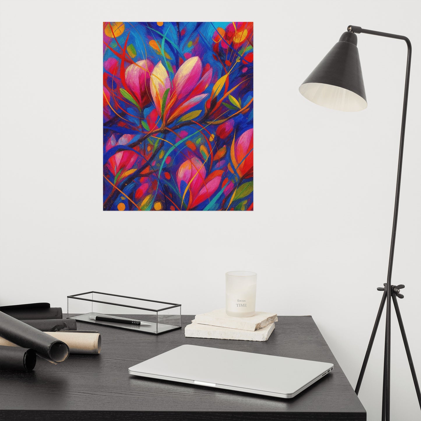 Petal Symphony in Electric Bloom - Poster -RKM Inspiration - 6299222