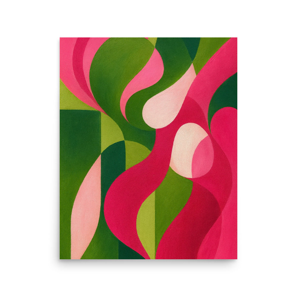 Swirls in Magenta and Green Poster Wall Art -RKM Inspiration - 23671159
