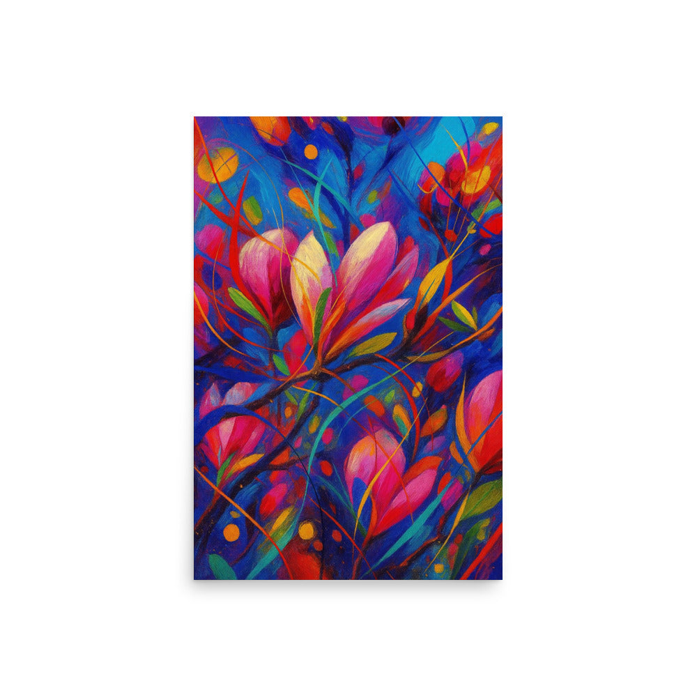 Petal Symphony in Electric Bloom - Poster -RKM Inspiration - 22891552