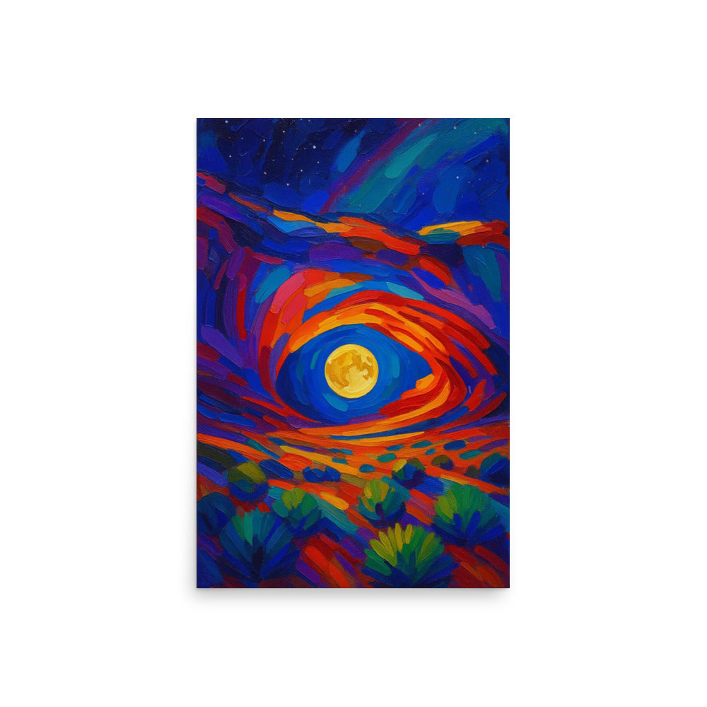 Lunar Pulse Through Painted Stone - Poster -RKM Inspiration - 9954838
