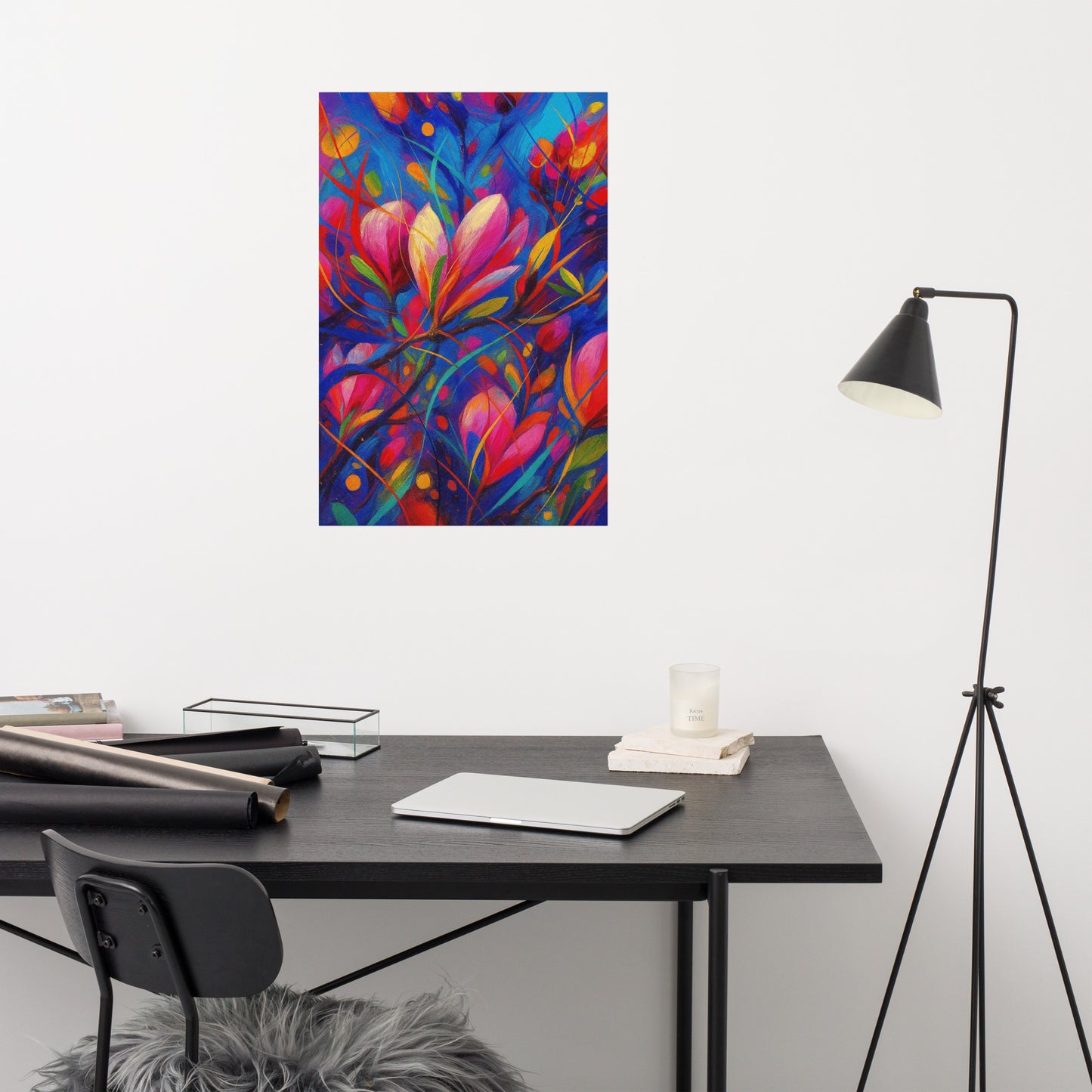 Petal Symphony in Electric Bloom - Poster -RKM Inspiration - 27602351