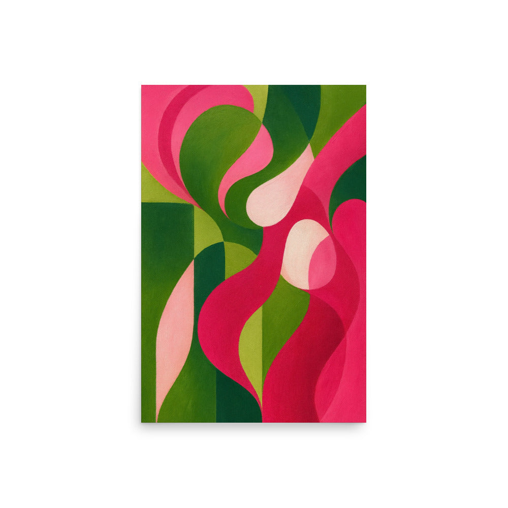 Swirls in Magenta and Green Poster Wall Art -RKM Inspiration - 49654218