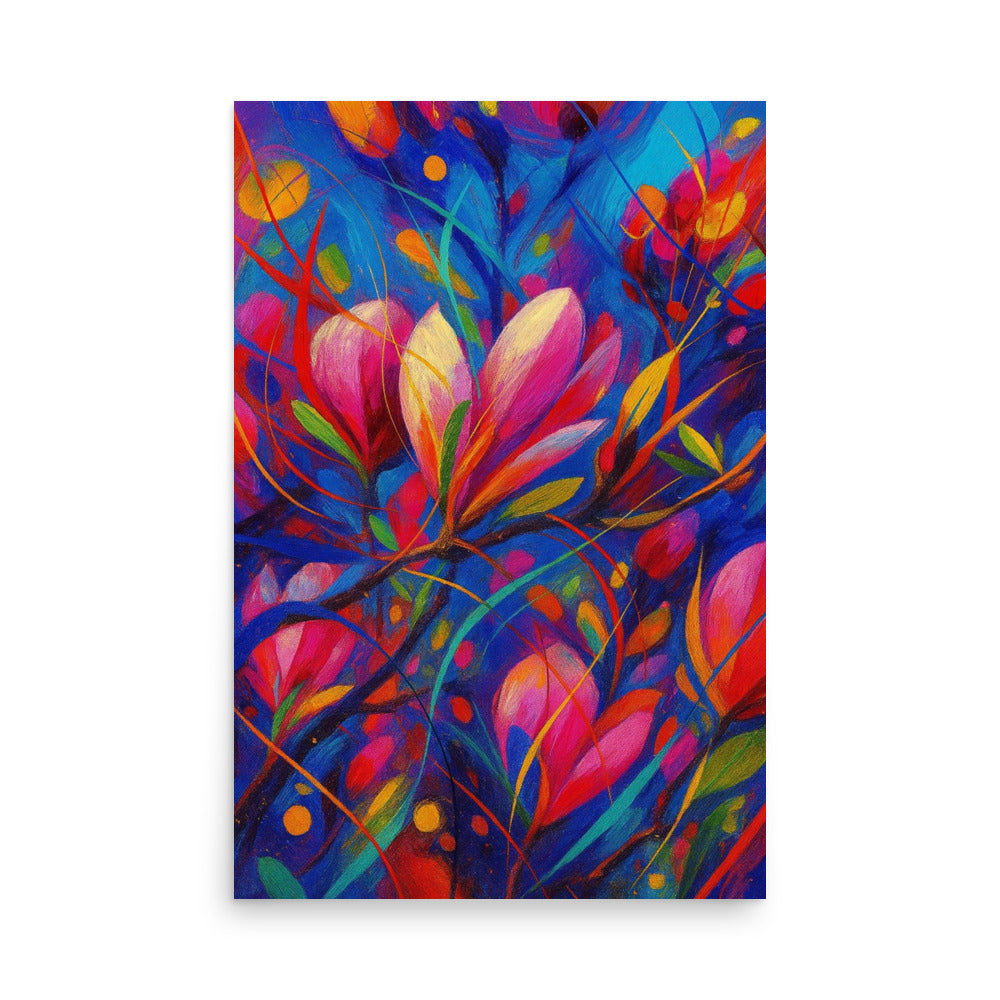 Petal Symphony in Electric Bloom - Poster -RKM Inspiration - 55861645