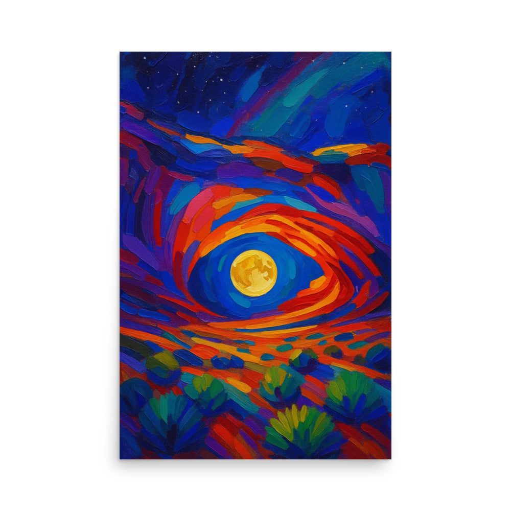 Lunar Pulse Through Painted Stone - Poster -RKM Inspiration - 31220822
