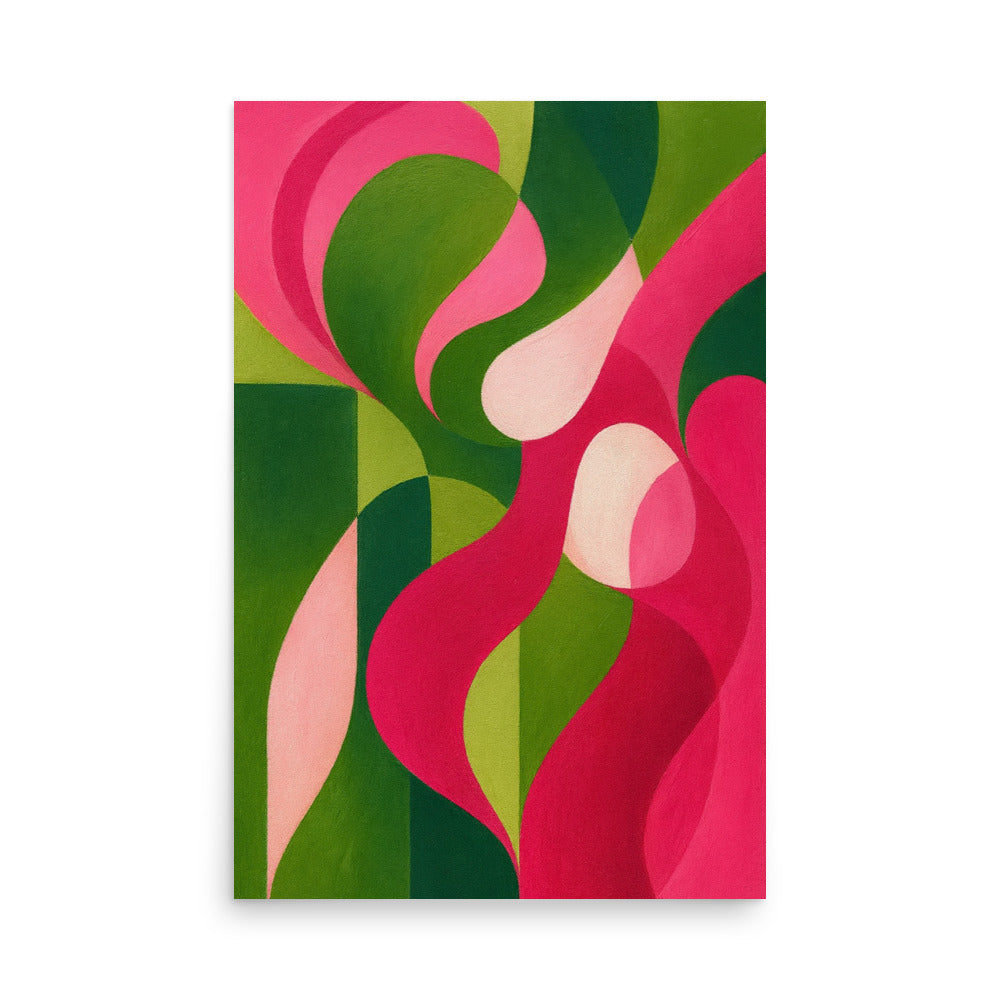 Swirls in Magenta and Green Poster Wall Art -RKM Inspiration - 87323883