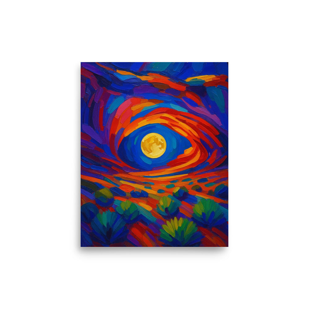 Lunar Pulse Through Painted Stone - Poster -RKM Inspiration - 53836152