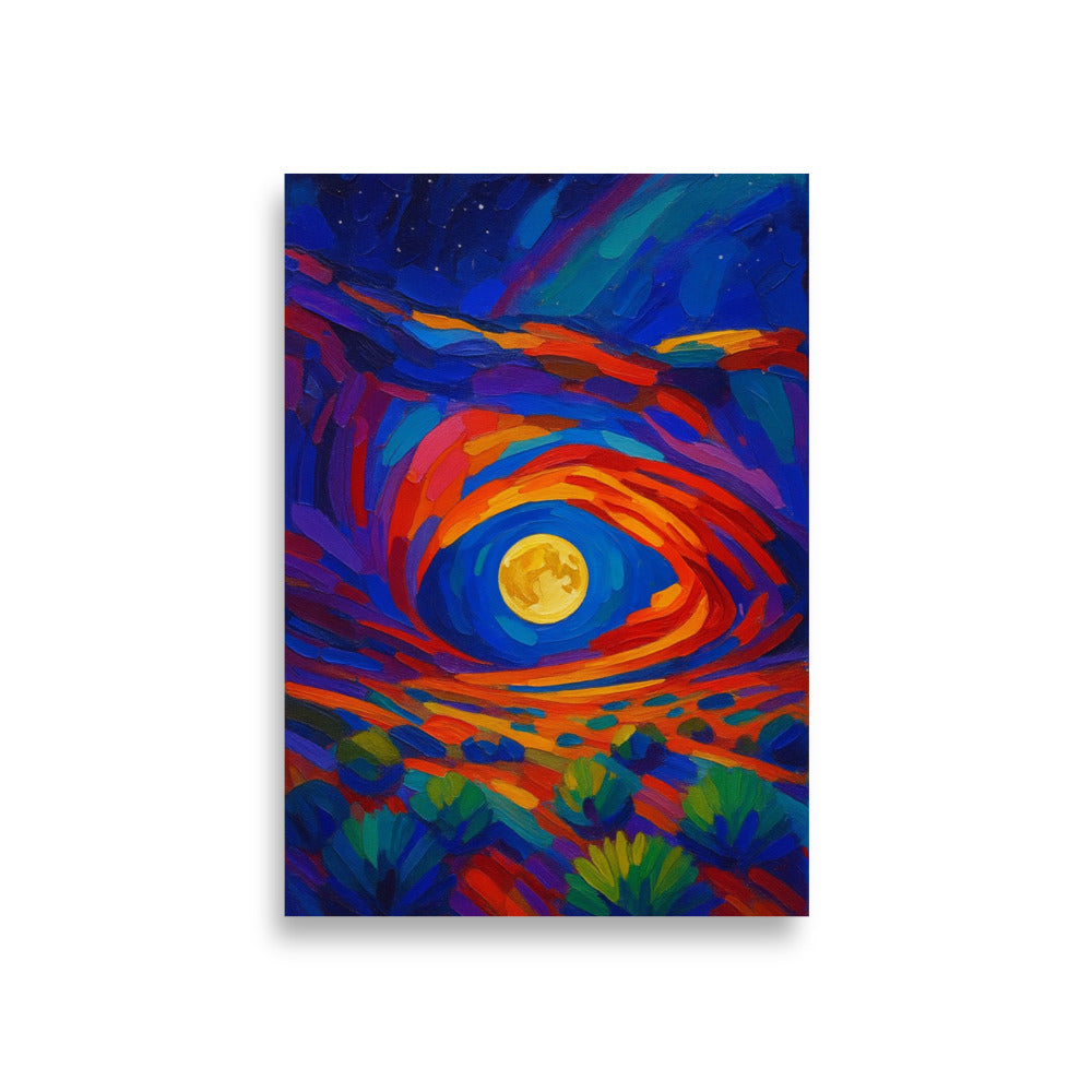 Lunar Pulse Through Painted Stone - Poster -RKM Inspiration - 66452989