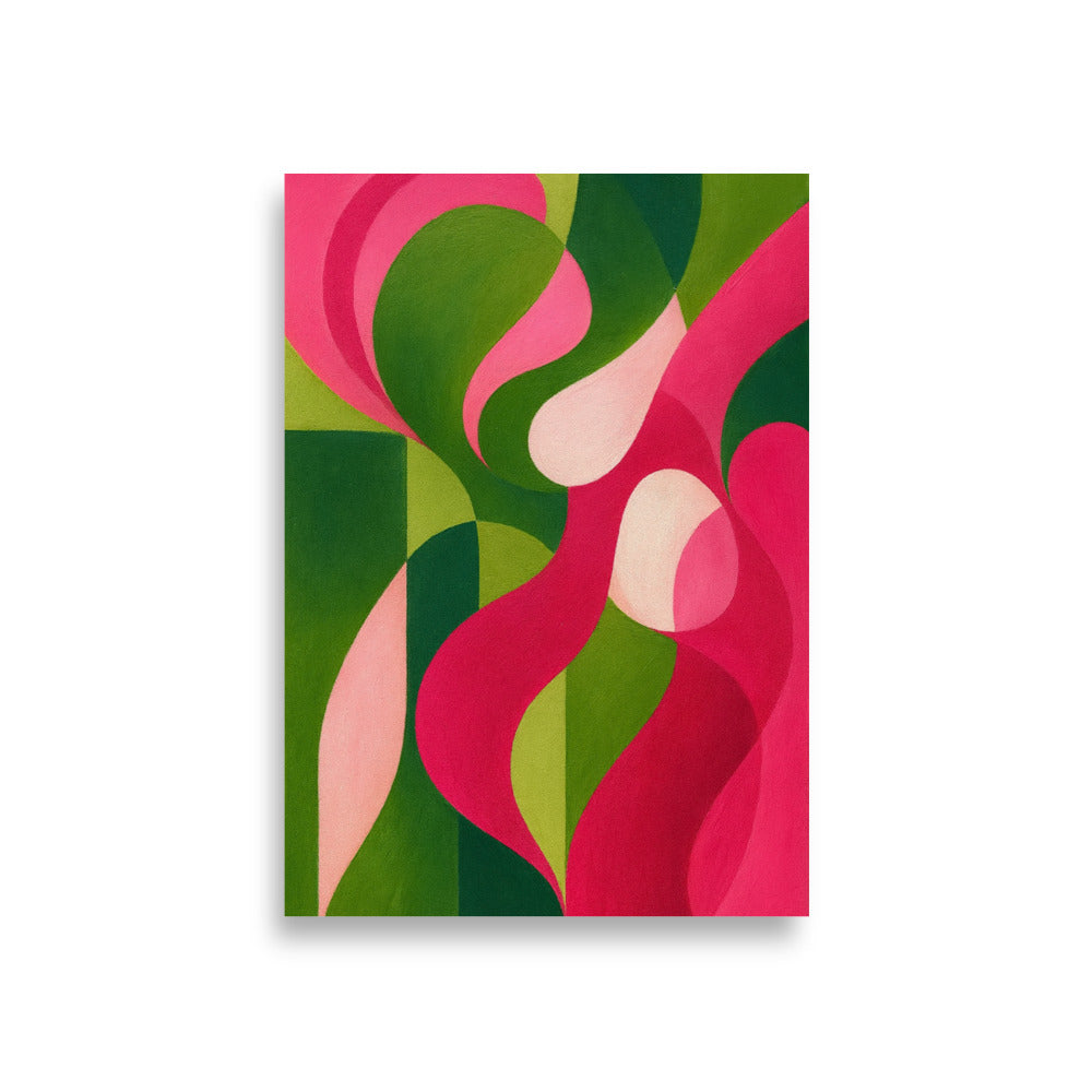 Swirls in Magenta and Green Poster Wall Art -RKM Inspiration - 57350231