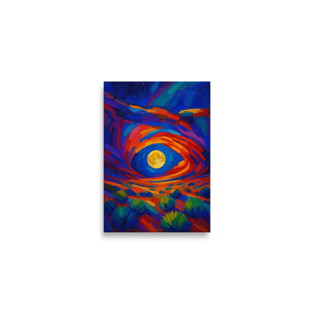 Lunar Pulse Through Painted Stone - Poster -RKM Inspiration - 11007140
