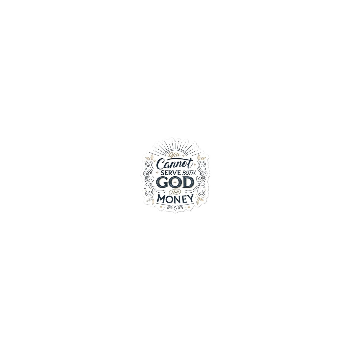 Christian Inspirational Sticker - God vs. Money -RKM Inspiration - 29529591