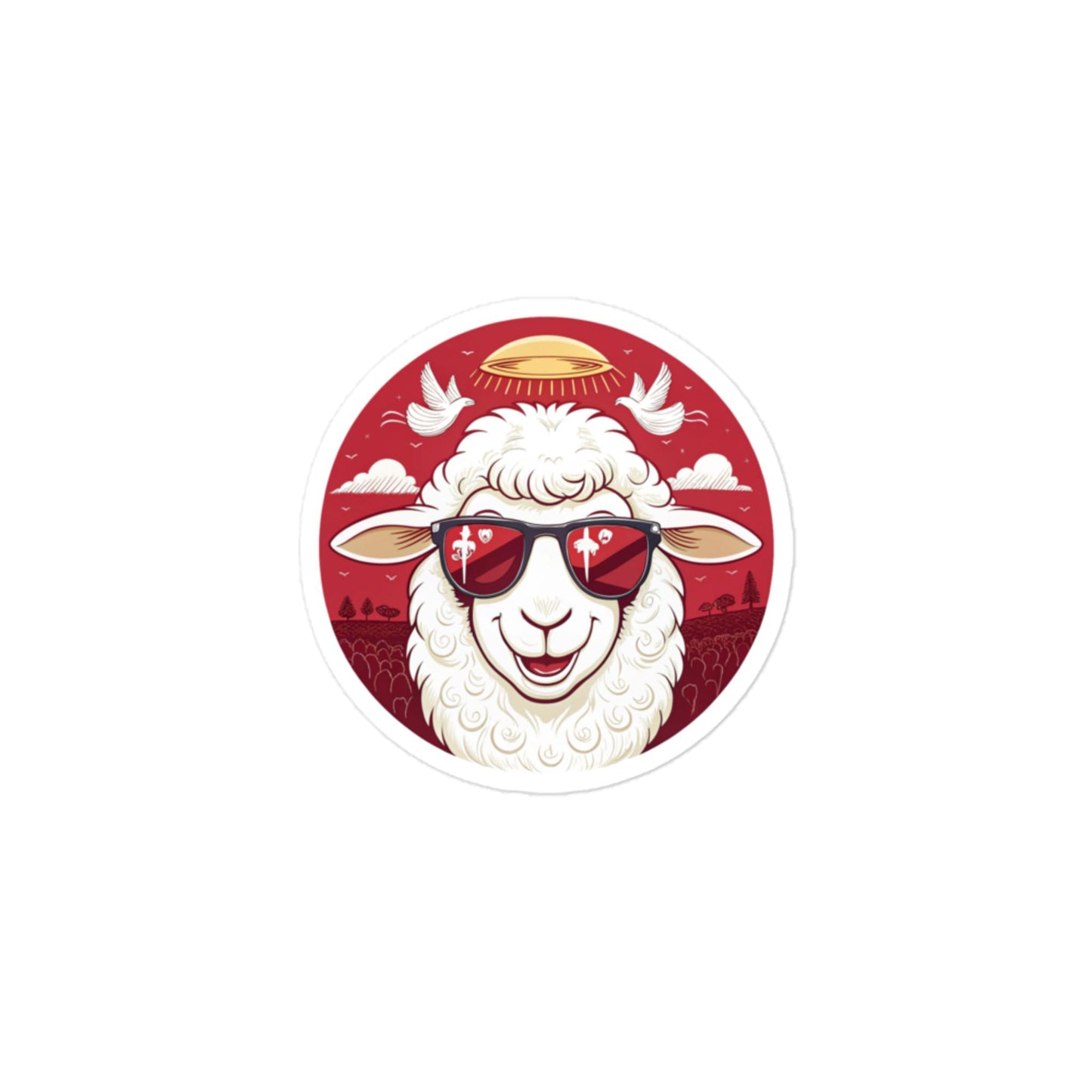Christian Inspirational Sticker - Angelic Army Lamb -RKM Inspiration - 1717012