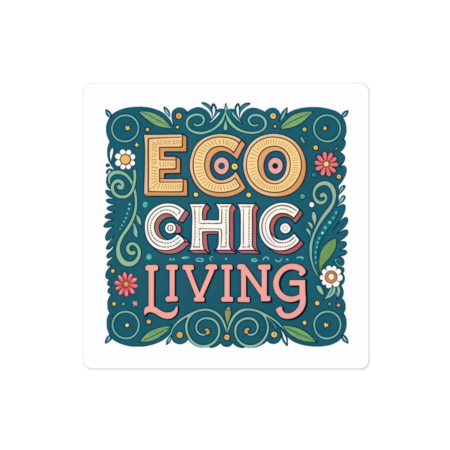 Eco Chic Car Sticker - Durable, Bubble-Free Vinyl for Easy Application -RKM Inspiration - 82598835