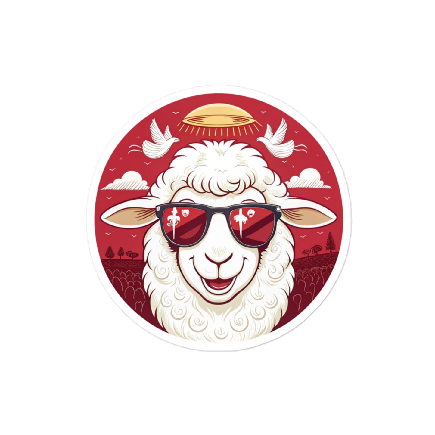 Christian Inspirational Sticker - Angelic Army Lamb -RKM Inspiration - 95725073