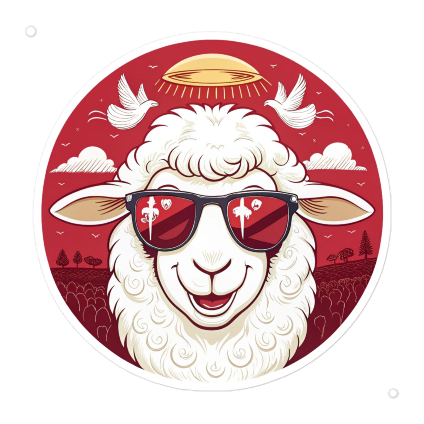 Christian Inspirational Sticker - Angelic Army Lamb -RKM Inspiration - 91777384