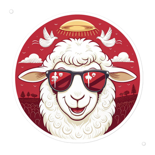Christian Inspirational Sticker - Angelic Army Lamb -RKM Inspiration - 91777384