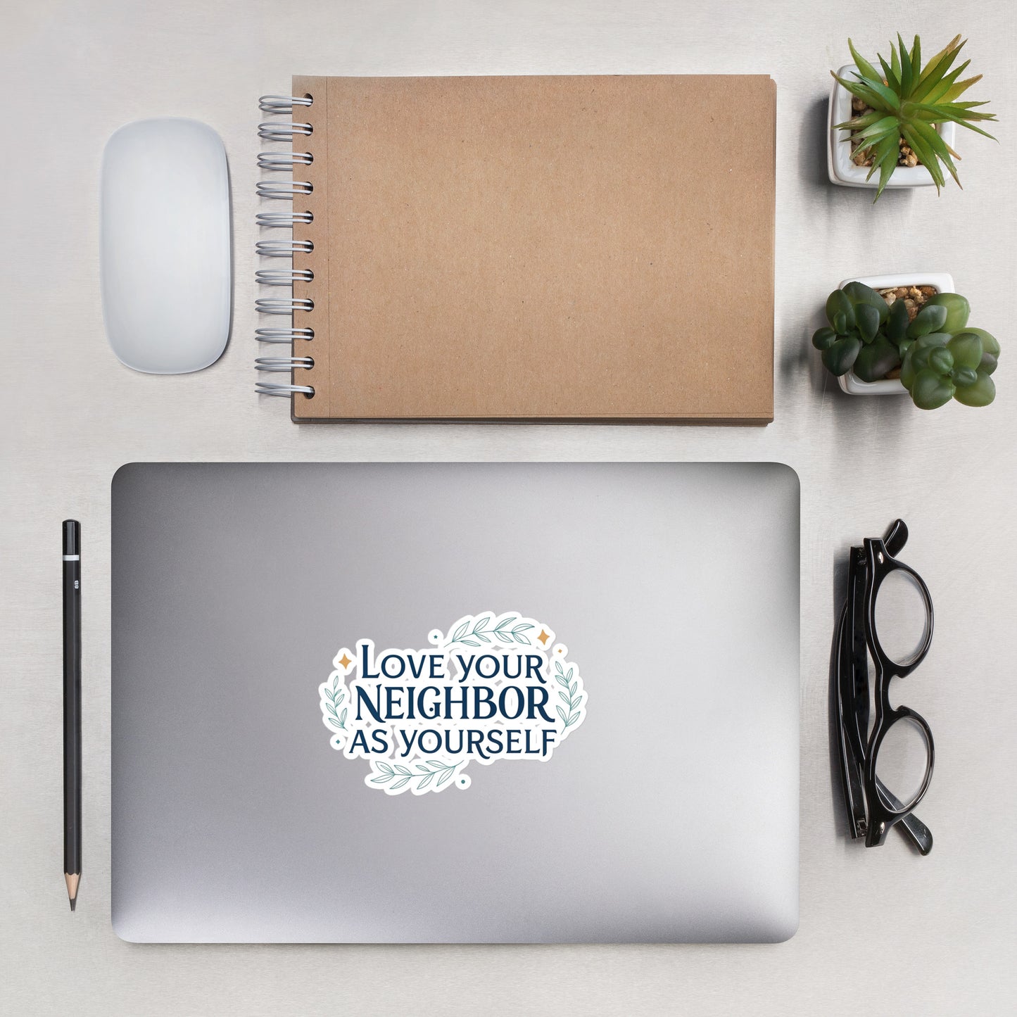 Christian Inspirational Sticker - Love Your Neighbor -RKM Inspiration - 79345664