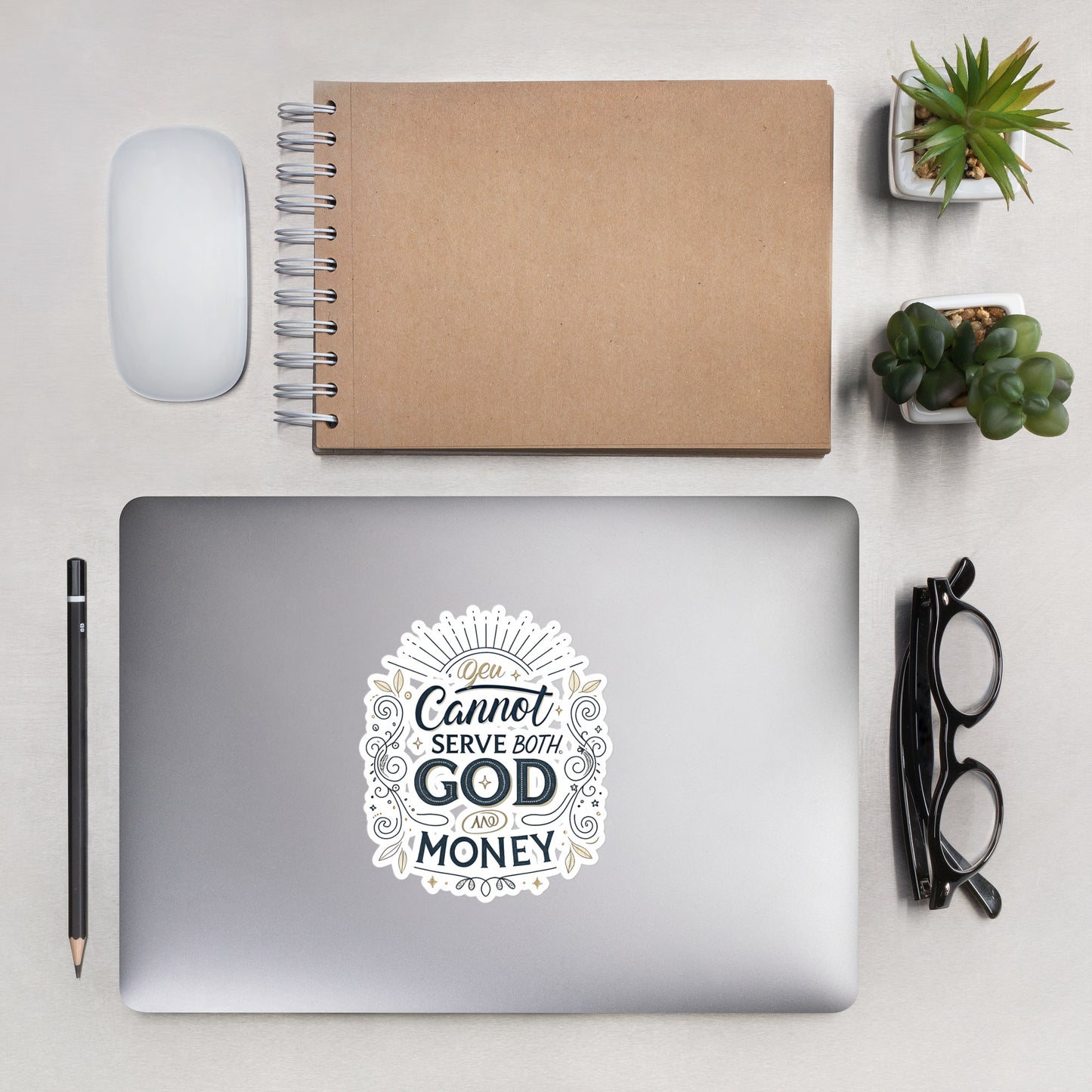 Christian Inspirational Sticker - God vs. Money -RKM Inspiration - 86387129