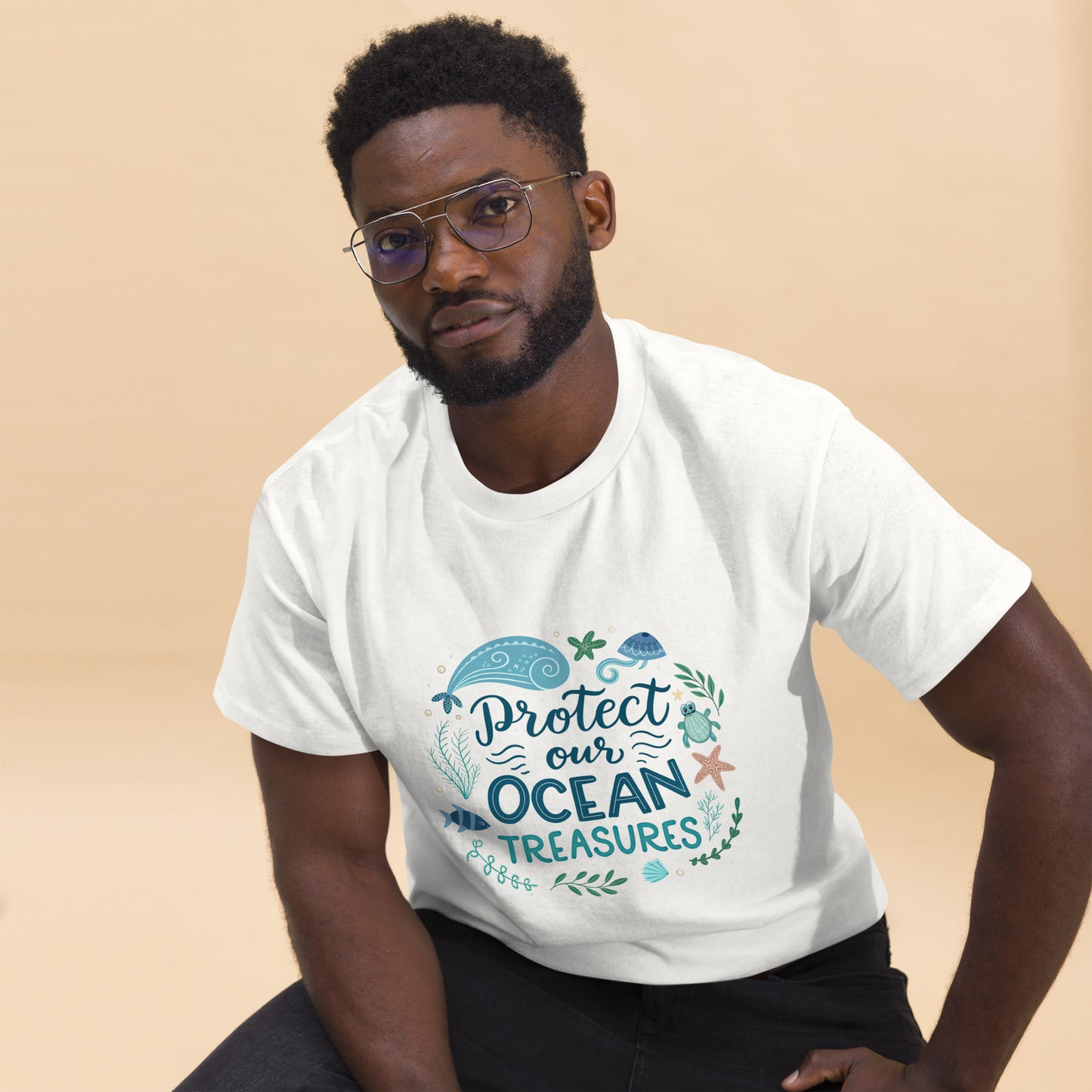 Protect Our Oceans - Unisex classic tee with print -RKM Inspiration - 58350247