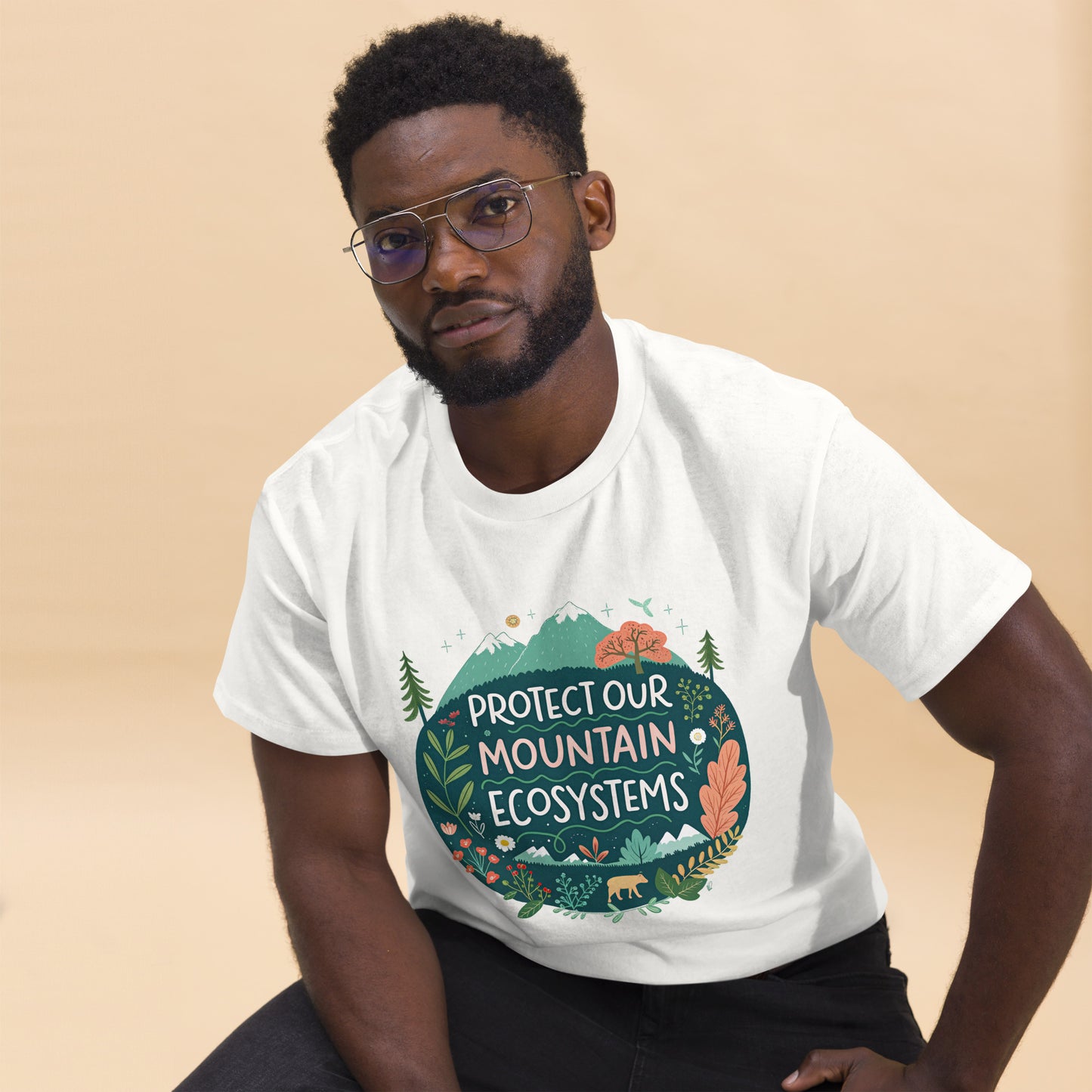 Protect Our Mountains tee with print -RKM Inspiration - 26044875