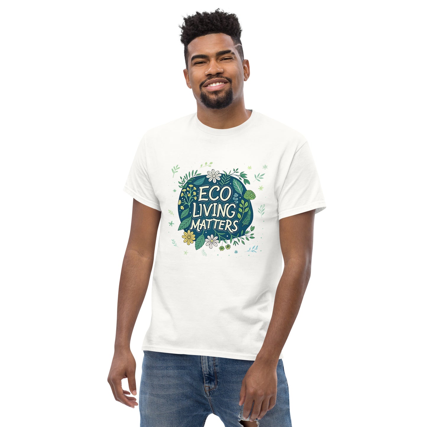 Eco Living Matters - Unisex classic tee with print -RKM Inspiration - 97005024
