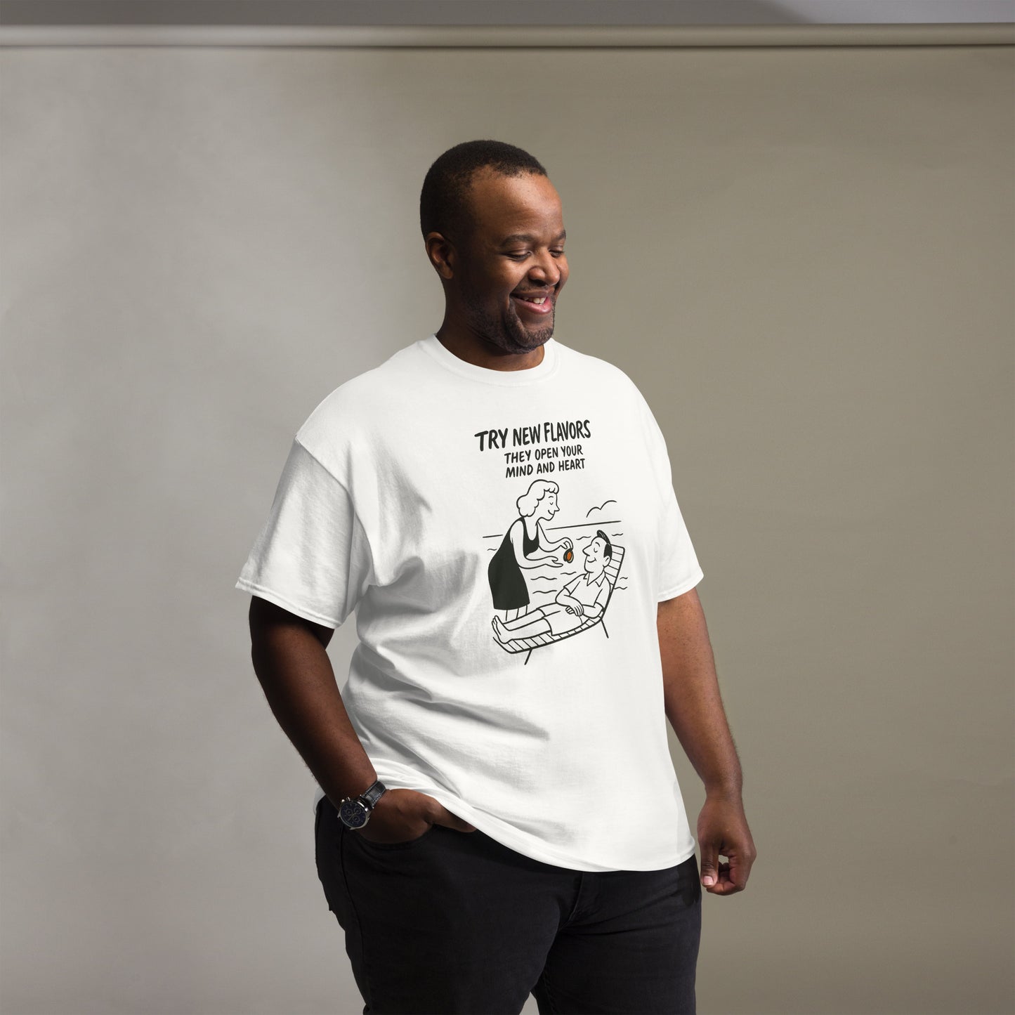 Try New Flavors - Unisex classic tee with print -RKM Inspiration - 63336499